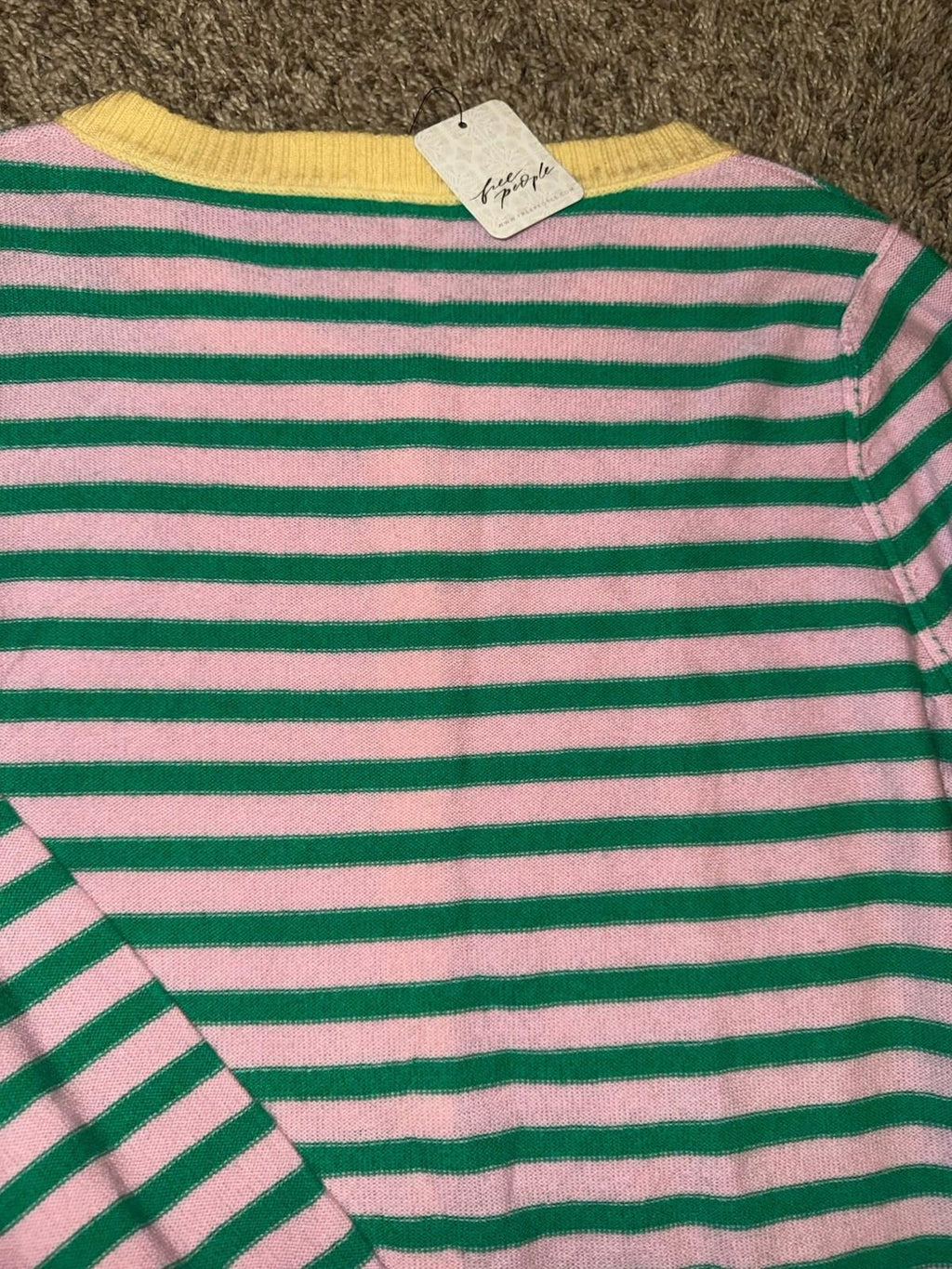 Free People Nocturnal Stripe Cardi Size Small Wool Cashmere Cardigan Sweater Y2K