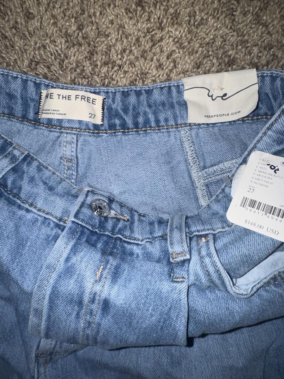 We The Free People Guessing Game Relaxed Leg Wide Leg Trousers Jeans Size 27 NEW
