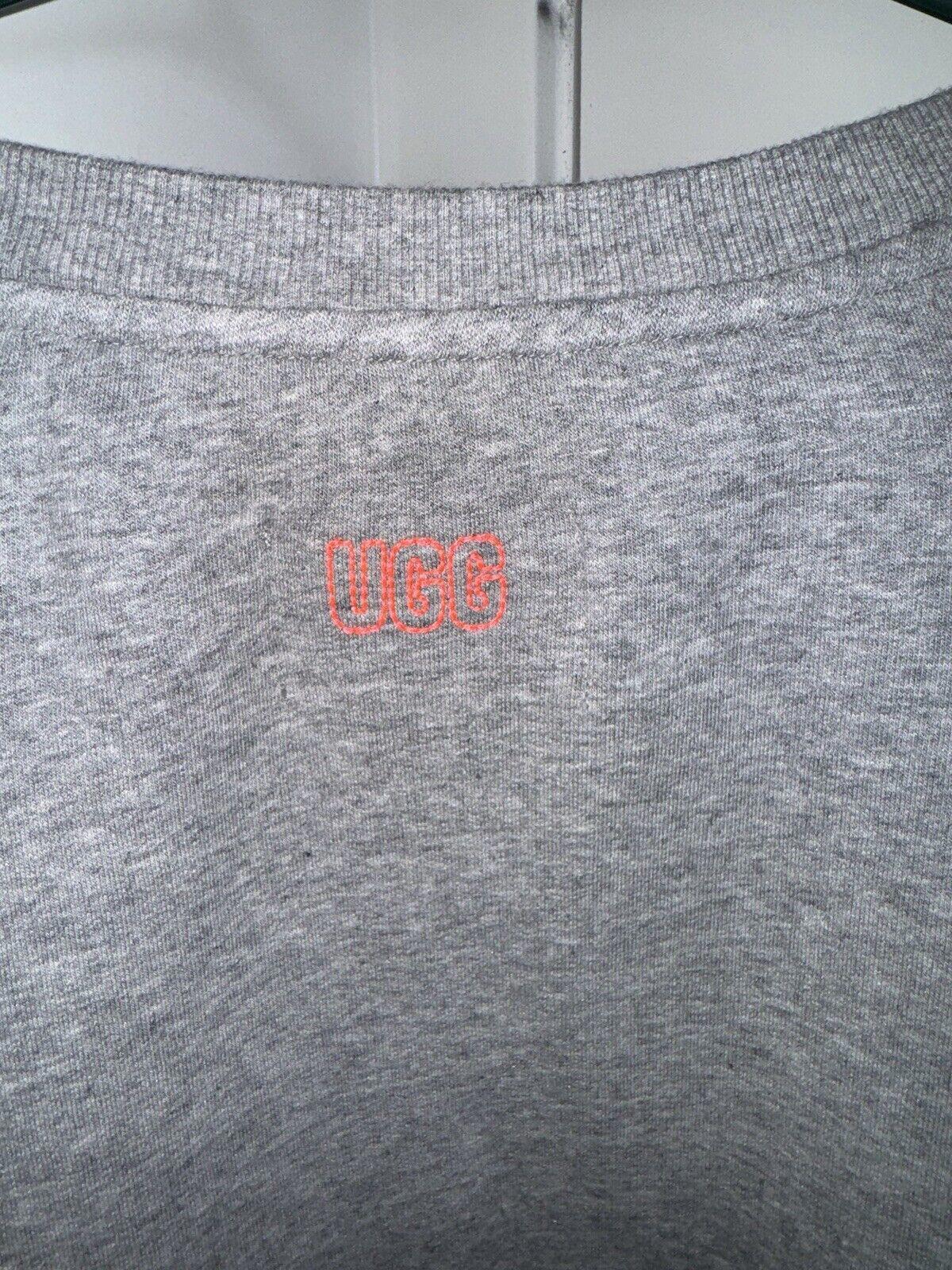 UGG Women Tenley CrewNeck Shirred Sleeve SweatShirt Gray XL