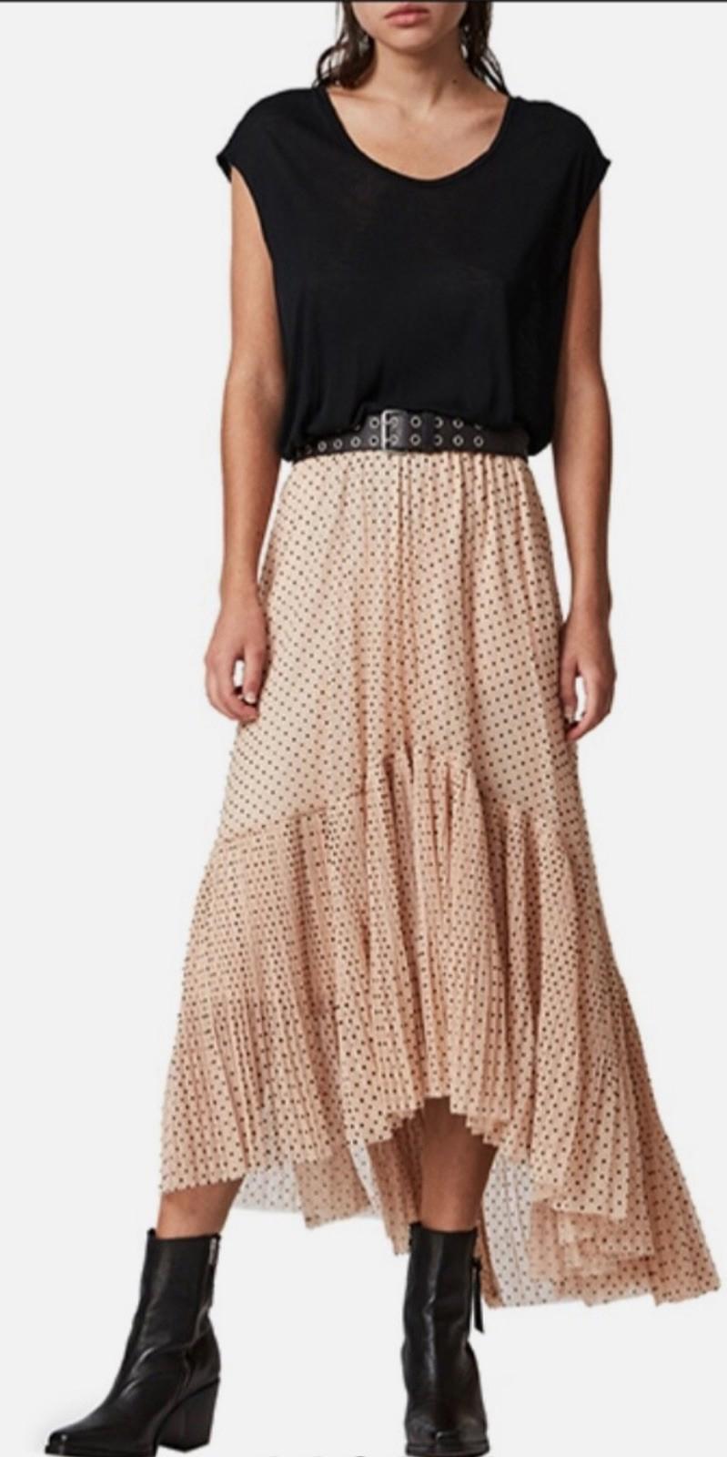 NEW AllSaints Aubrey Dot Skirt Size 8 NWT MSRP $229