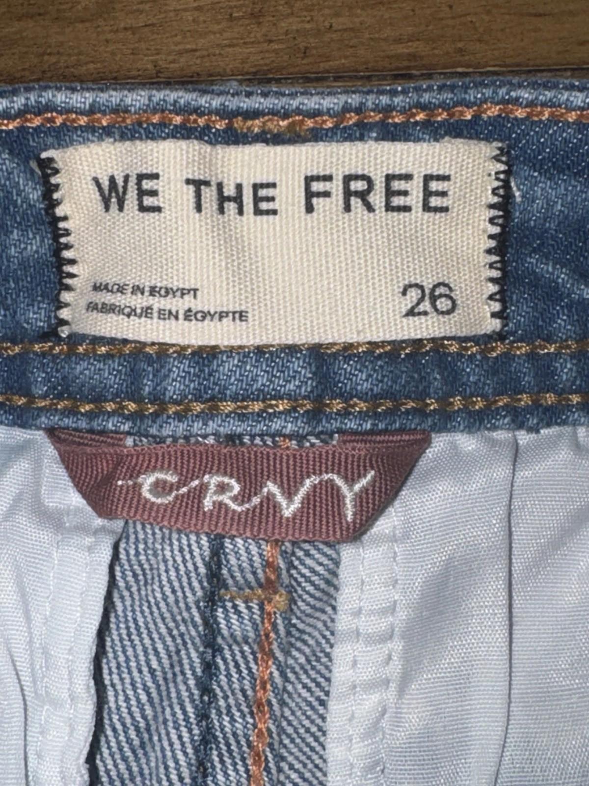 NWT free people Denim Shorts Crvy Size 26 Mona High Rise Shorts In Bombay Blue