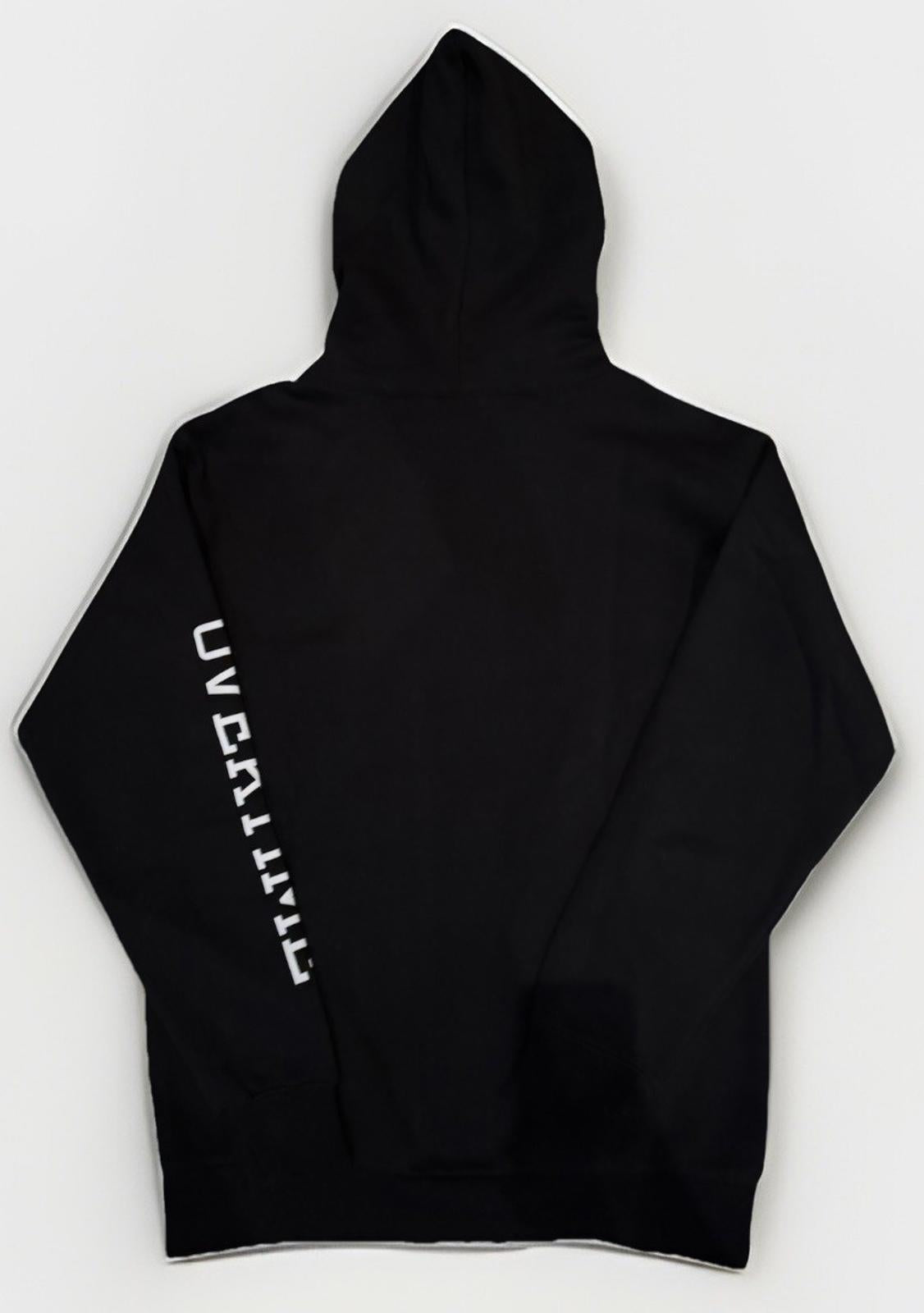 Overtime Sweatshirt Mens MED Black Hoodie Streetwear Center Logo Basketball