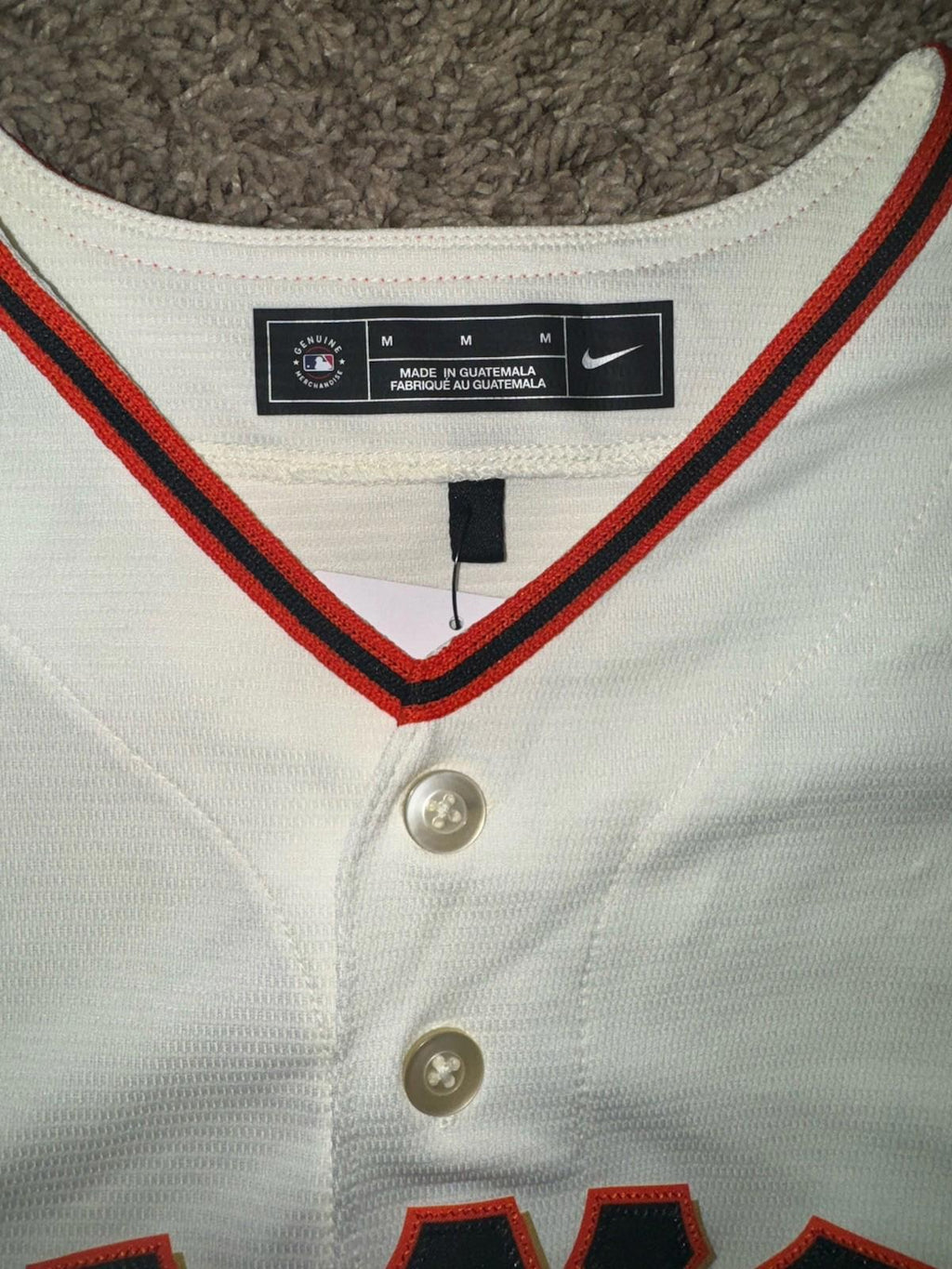 San Francisco Giants Blank Jersey MLB Home Men's Med Cream NWT