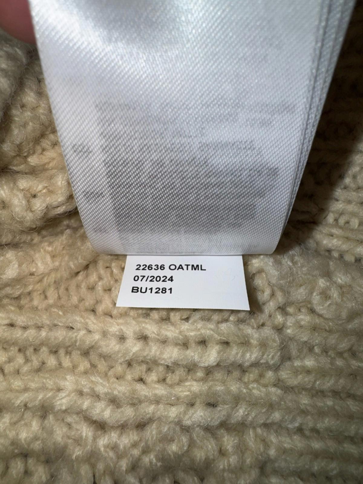 NEW Brixton Classic Fisherman Cable Knit Sweater in oatmeal color Size L