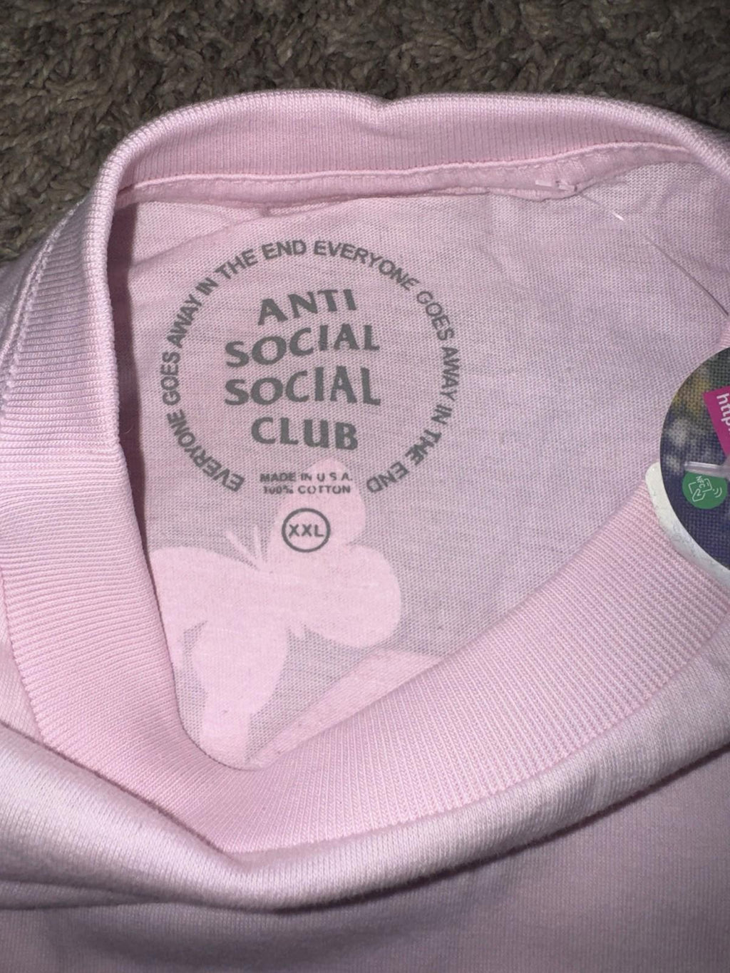 Anti Social Social Club Kkoch T-Shirt Men's Size XXL Pink Butterfly Tee NEW