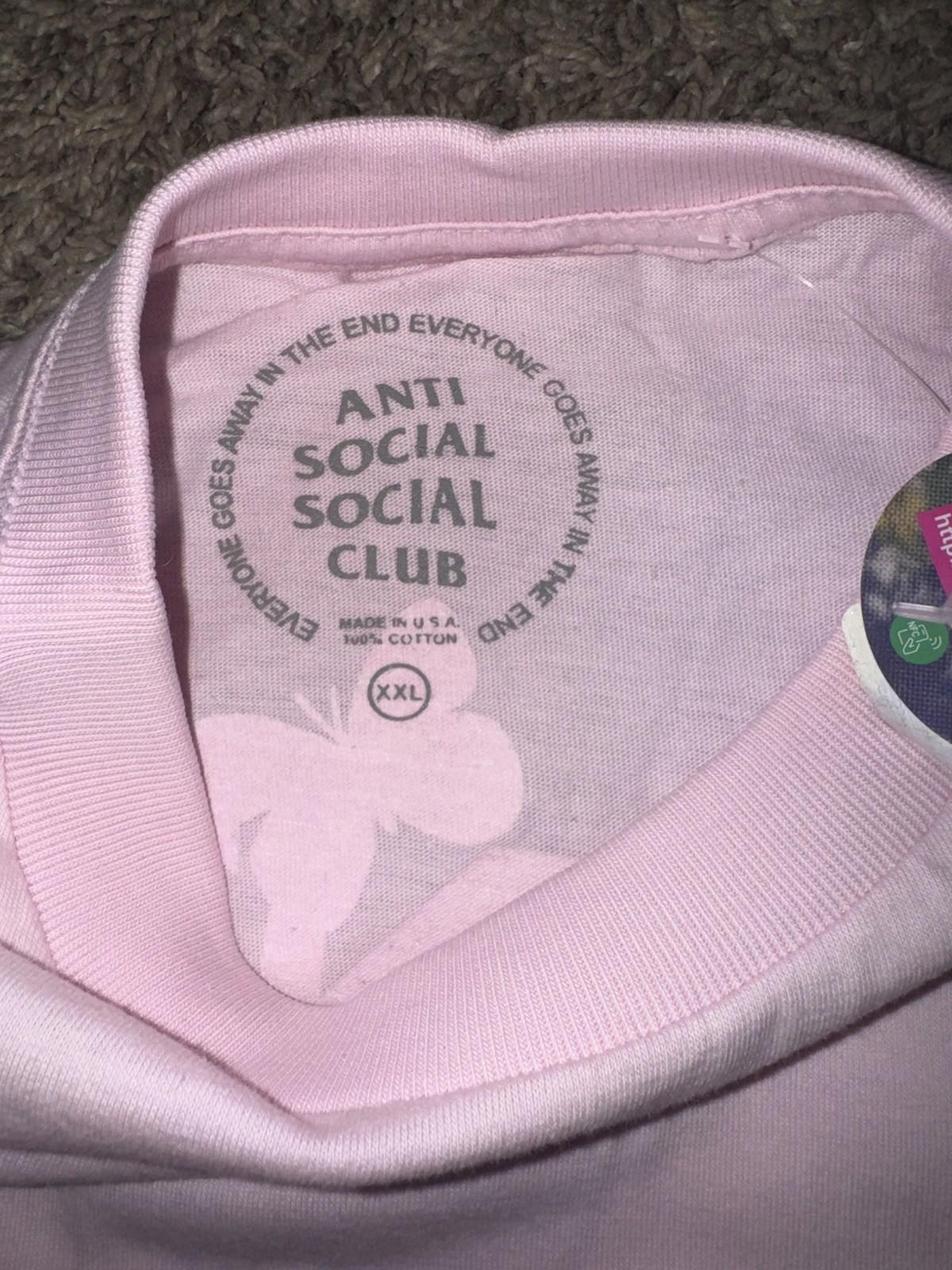 Anti Social Social Club Kkoch T-Shirt Men's Size XXL Pink Butterfly Tee NEW