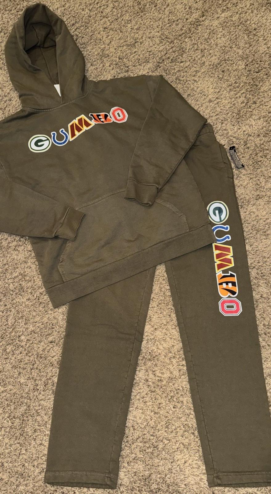 NFL Team Logo GUMBO Pullover Hoodie & Pants  Large Football Season Sweat set NEW