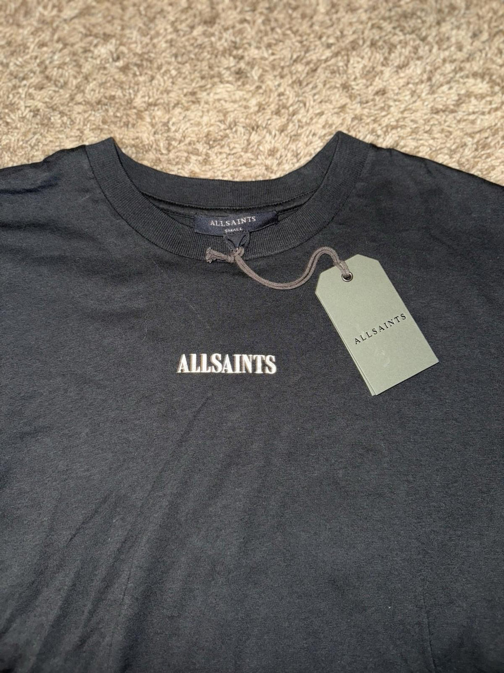 NEW! ALLSAINTS Fortuna Oversized Boyfriend Women’s T-Shirt SMALL Black NWT