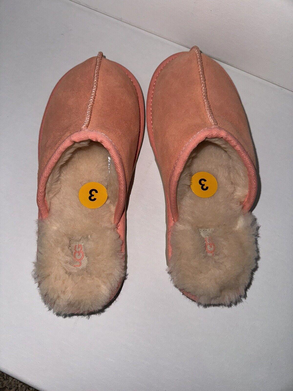 New UGG Little Kids Keegan Slide Slipper Peach sz 3