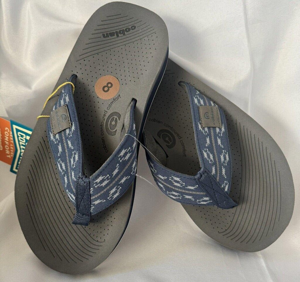 Cobian Mens Camino Rise Blue Flip flops size 8 NWT Summer travel comfort