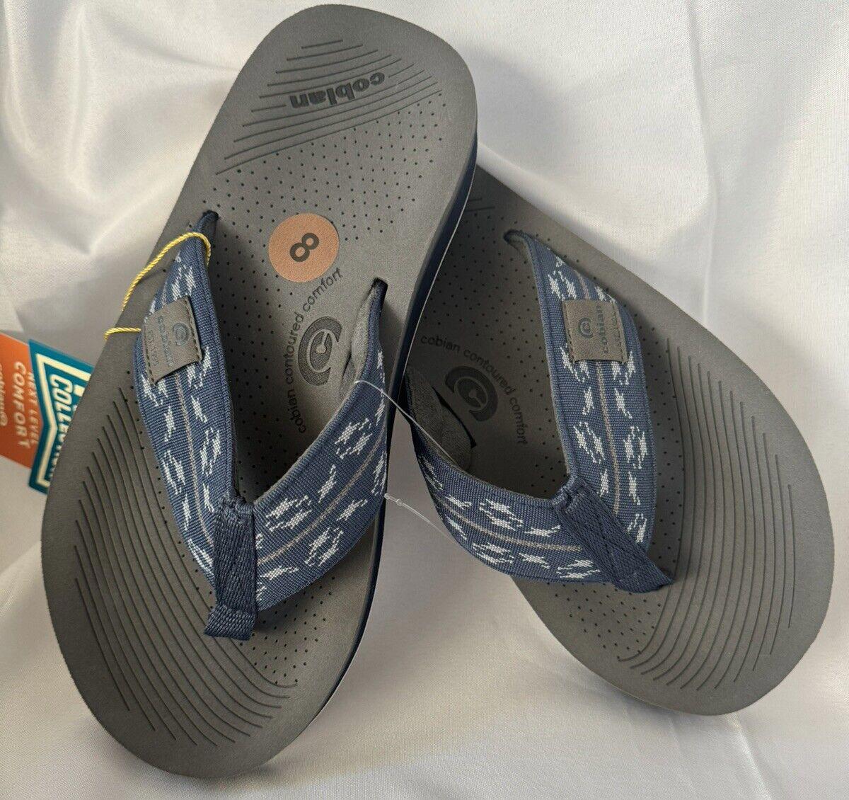 Cobian Mens Camino Rise Blue Flip flops size 8 NWT Summer travel comfort