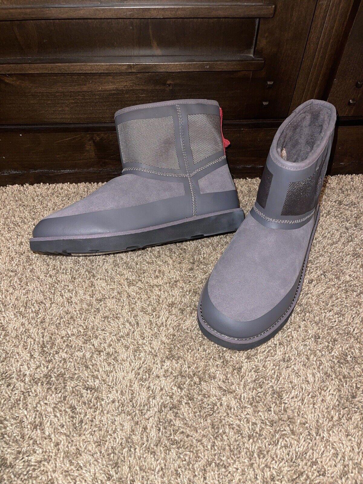 NEW UGG MENS CLASSIC MINI URBAN TECH WP CHARCOAL BOOTS US 8