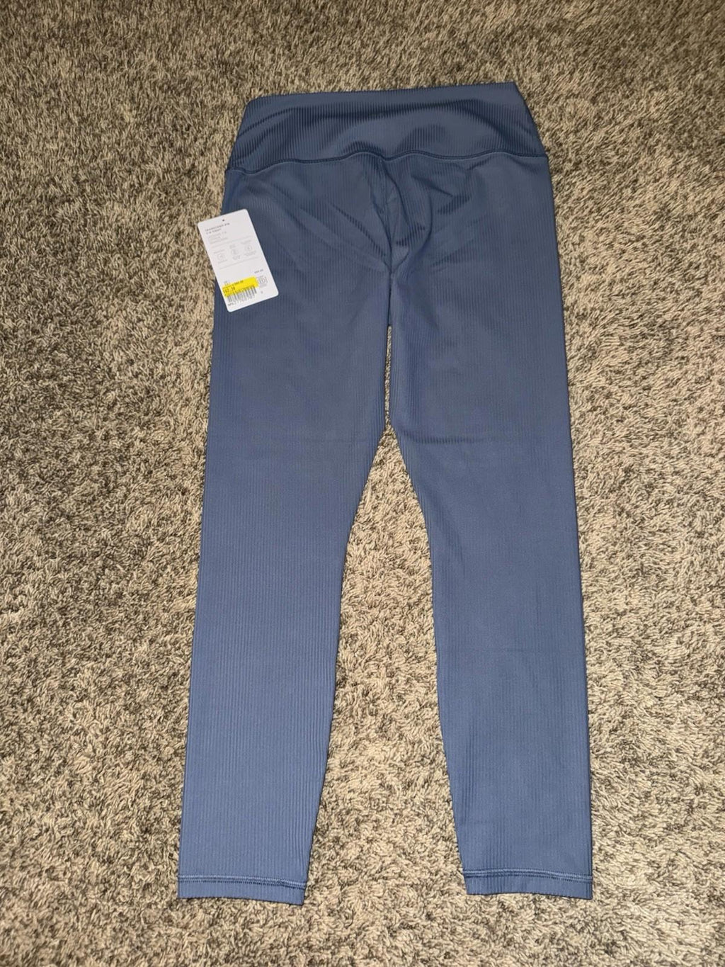 NEW! Athleta Elation Rib Tight Yoga Legging Shadow Blue High Rise Small