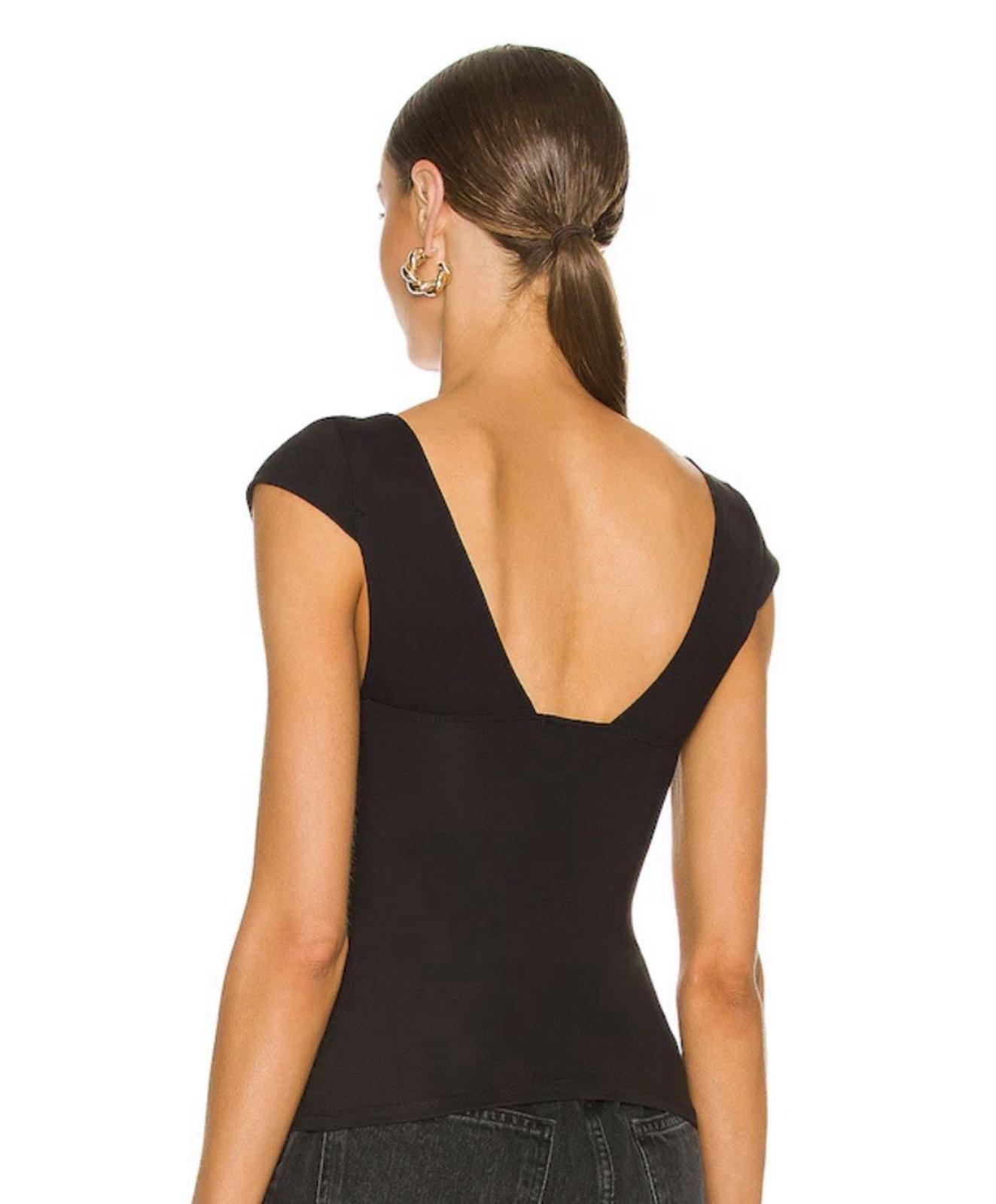 Free People Intimately Duo Corset Cami Top Stretch Black Size M NEW
