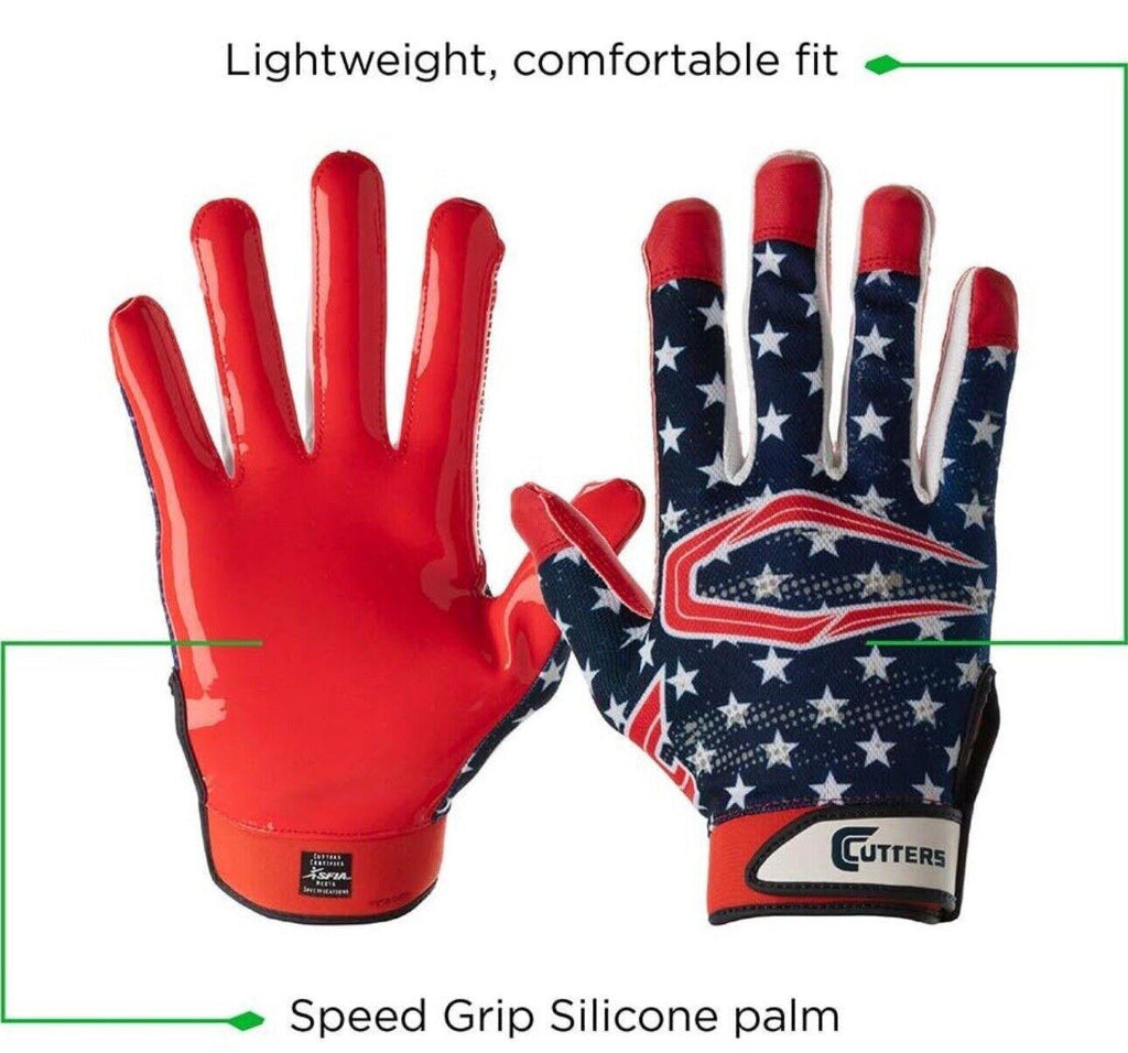 Cutters Football Glove Game Day Receiver. Silicone Grip Glove for Receivers Flag