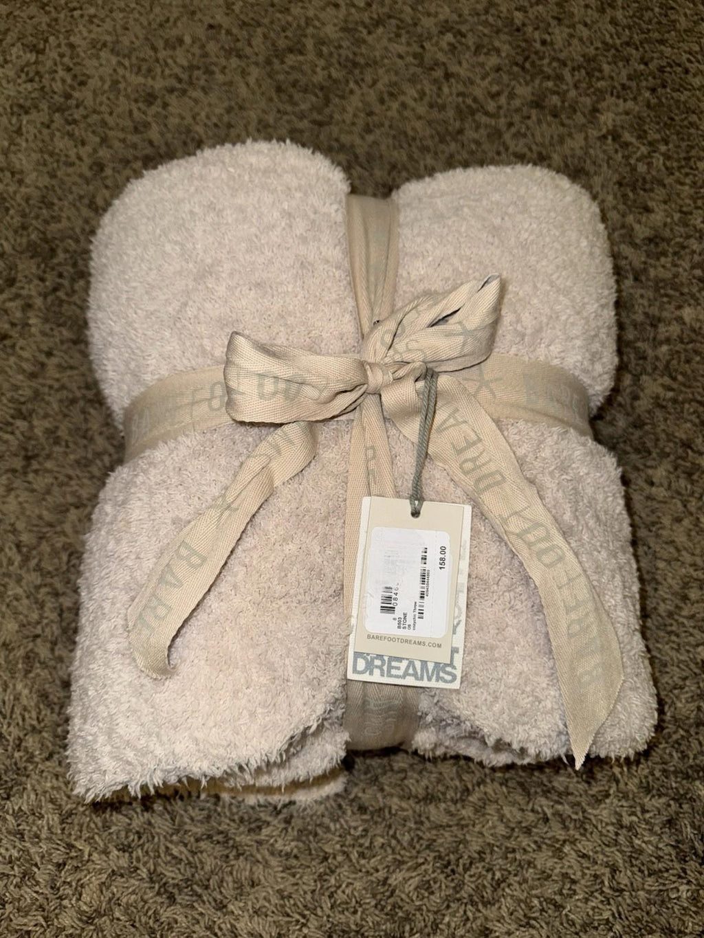 NEW! Barefoot Dreams CozyChic Throw - STONE 54x72 MSRP $158