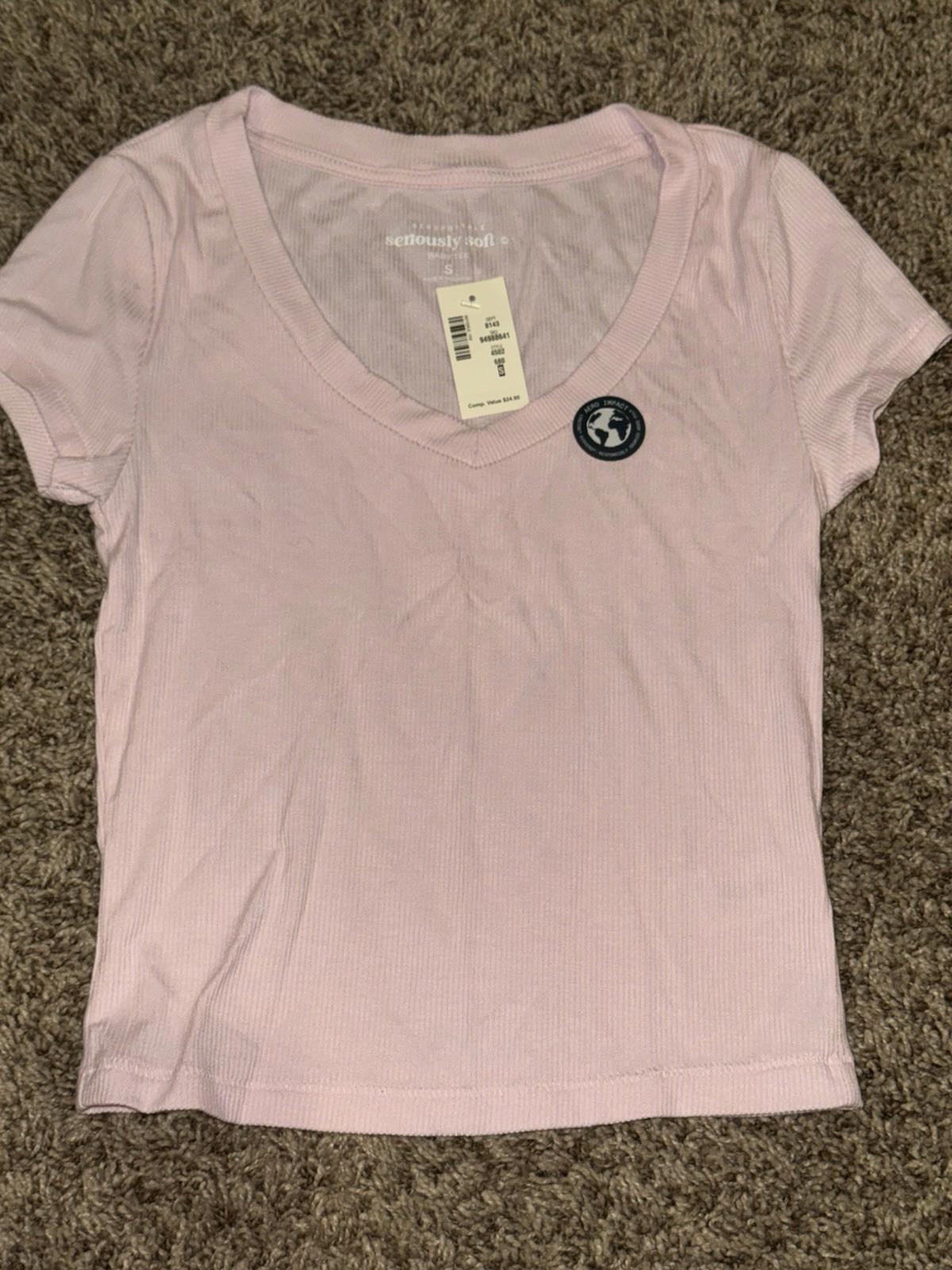 NEW Aeropostale Seriously Soft Baby Tee Pink Ribbed Top Size Small
