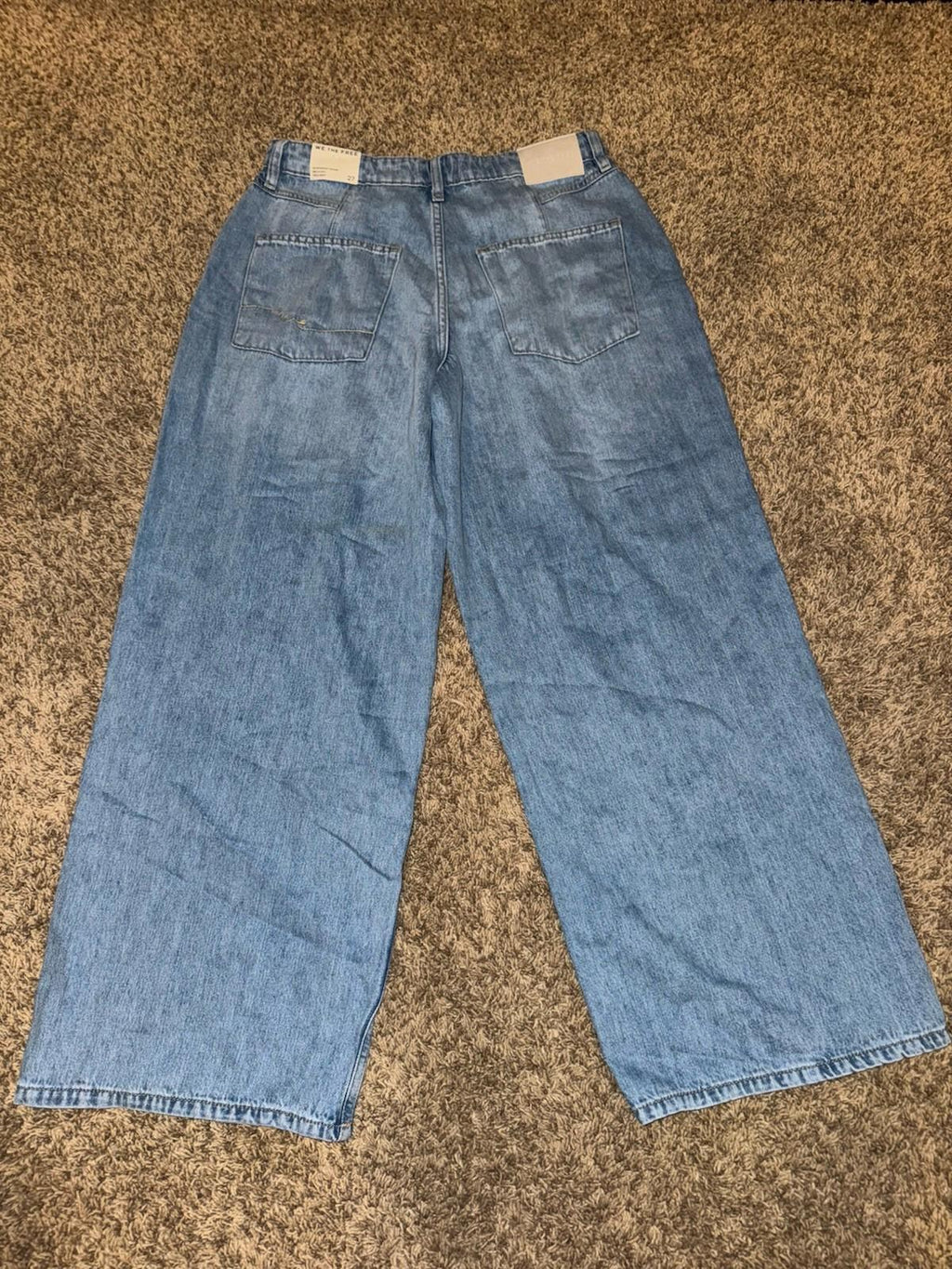 We The Free People Guessing Game Relaxed Leg Wide Leg Trousers Jeans Size 27 NEW