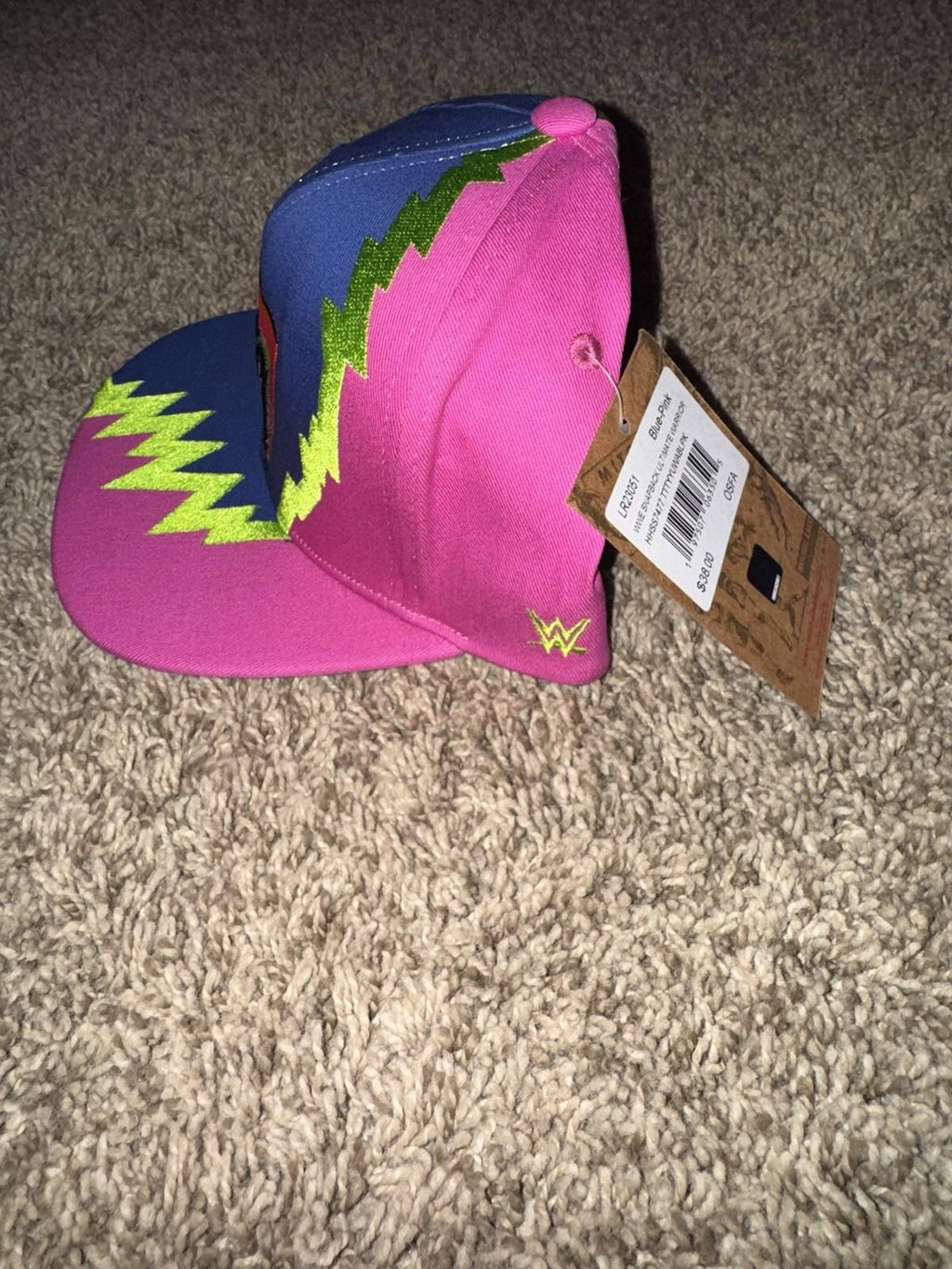 Ultimate Warrior Hat Cap Snap Back Blue Pink Wrestling WWE NWO WWF WCW Mens