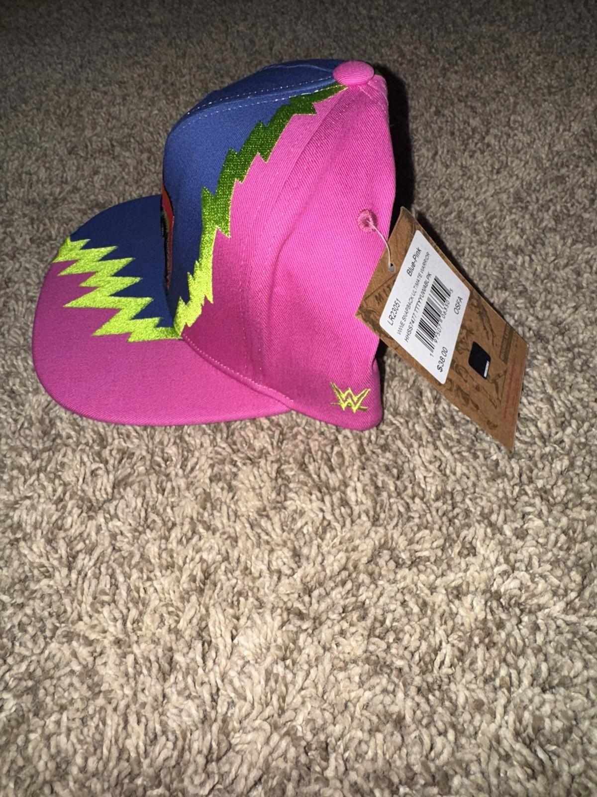 Ultimate Warrior Hat Cap Snap Back Blue Pink Wrestling WWE NWO WWF WCW Mens