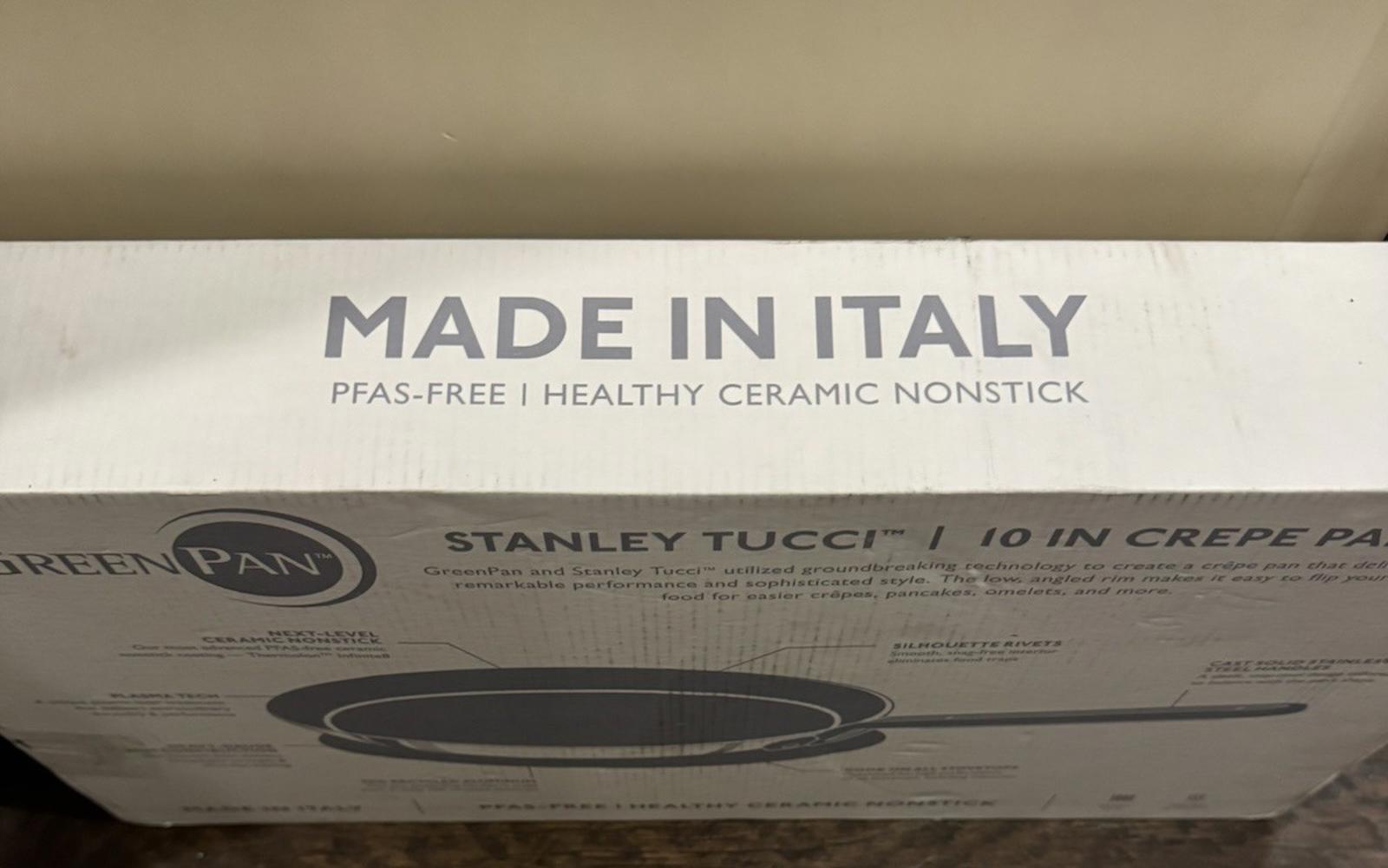 Williams Sonoma GreenPan Stanley Tucci™ Ceramic Nonstick 10” Crepe Pan White NIB