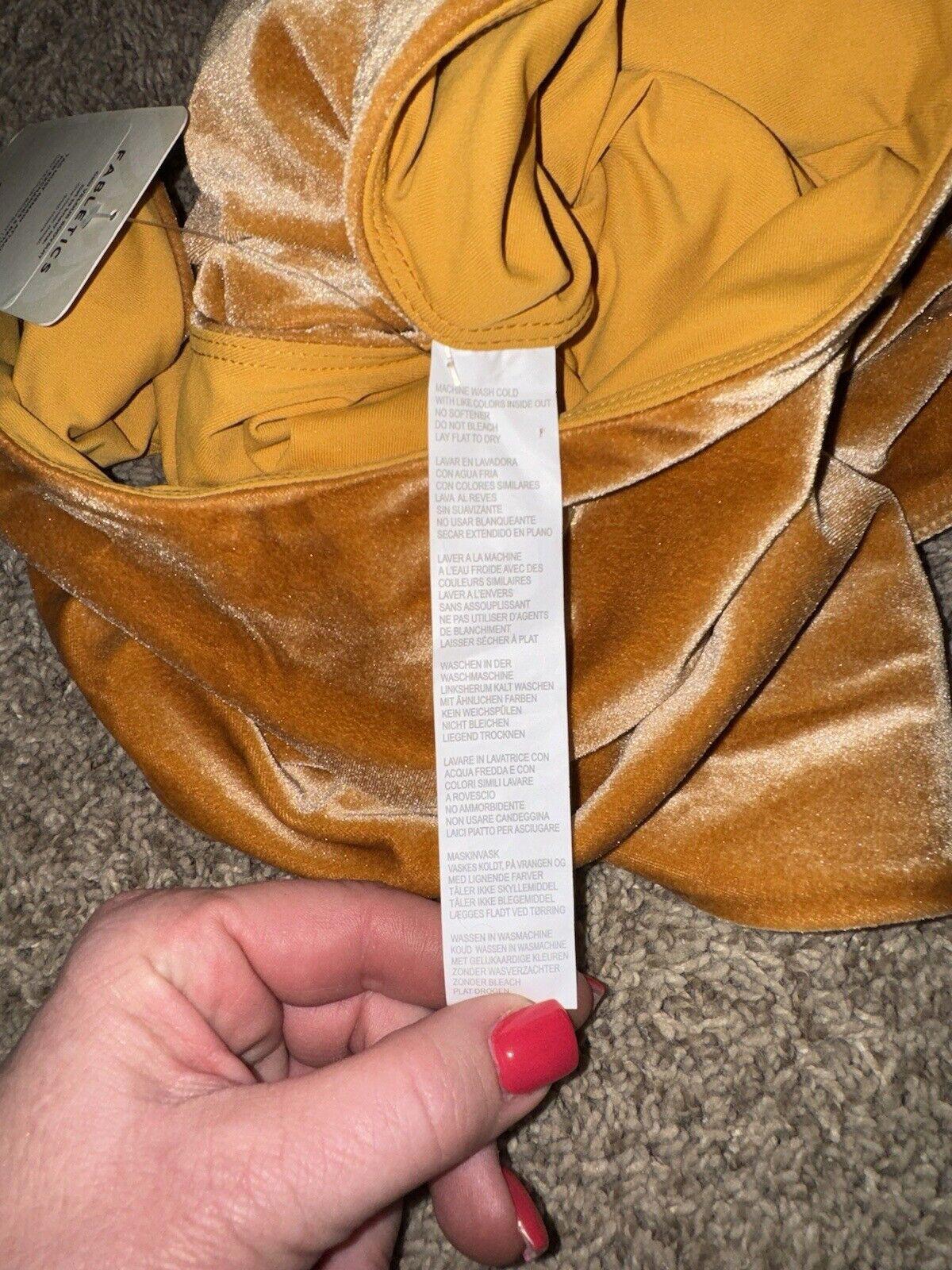 NWT Fabletics Gigi Velour Bodysuit Light honey Size XL Retail $69.95