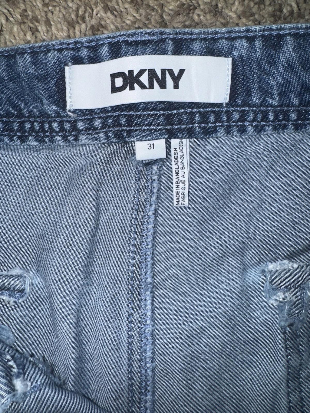 DKNY by Donna Karan Released Hem Wide Leg Cargo Jeans Sz 31 NWOT