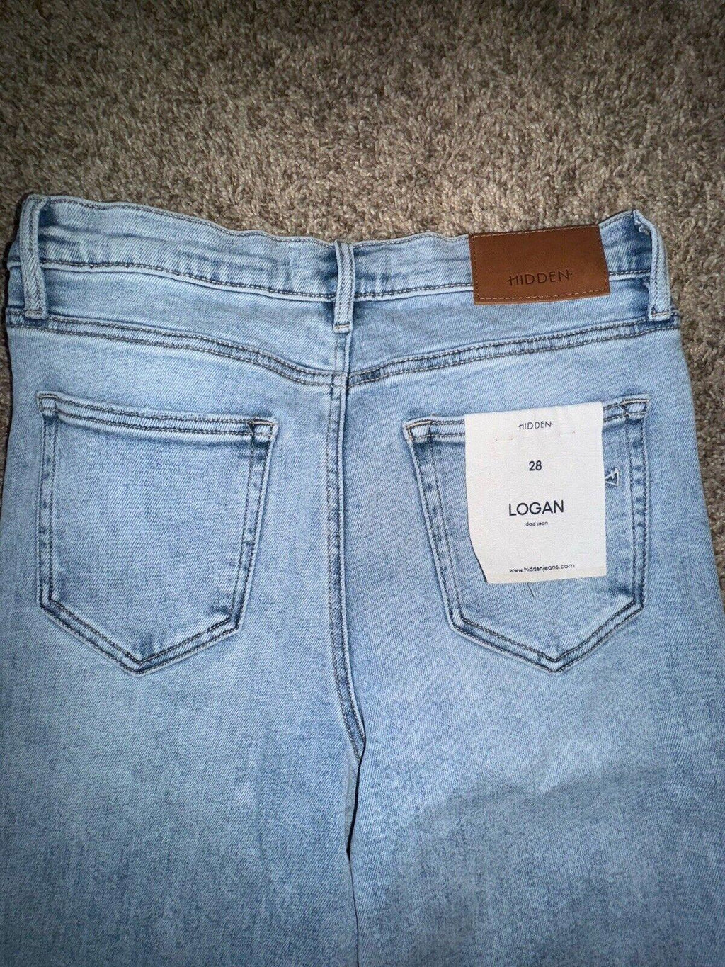Hidden Logan Distressed High Rise Dad Jean for Women 28