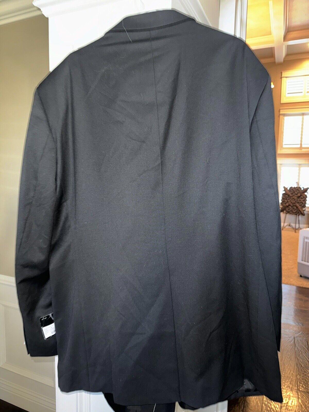 EISENBERG Sport Coat Two Button Jacket 56 Black Suit Coat