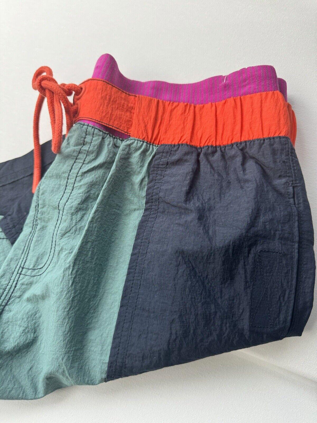 Free People Sun Daze Board Shorts Navy Colorblock S NWOT