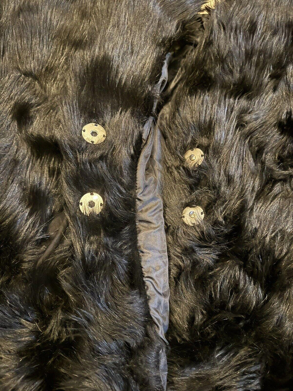 Free People All night faux fur black jacket medium new