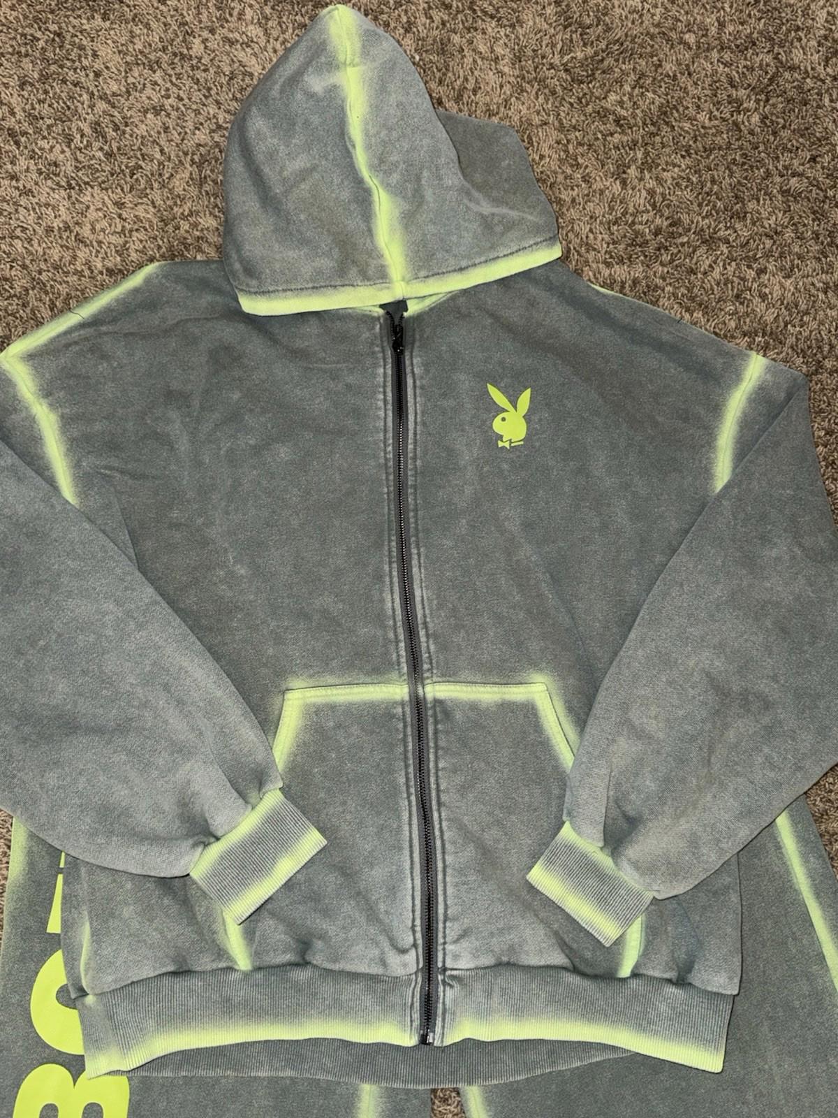 RARE Playboy X Missguided NEW Spray Effect XL Logo Sweatsuit Tracksuit NEW!