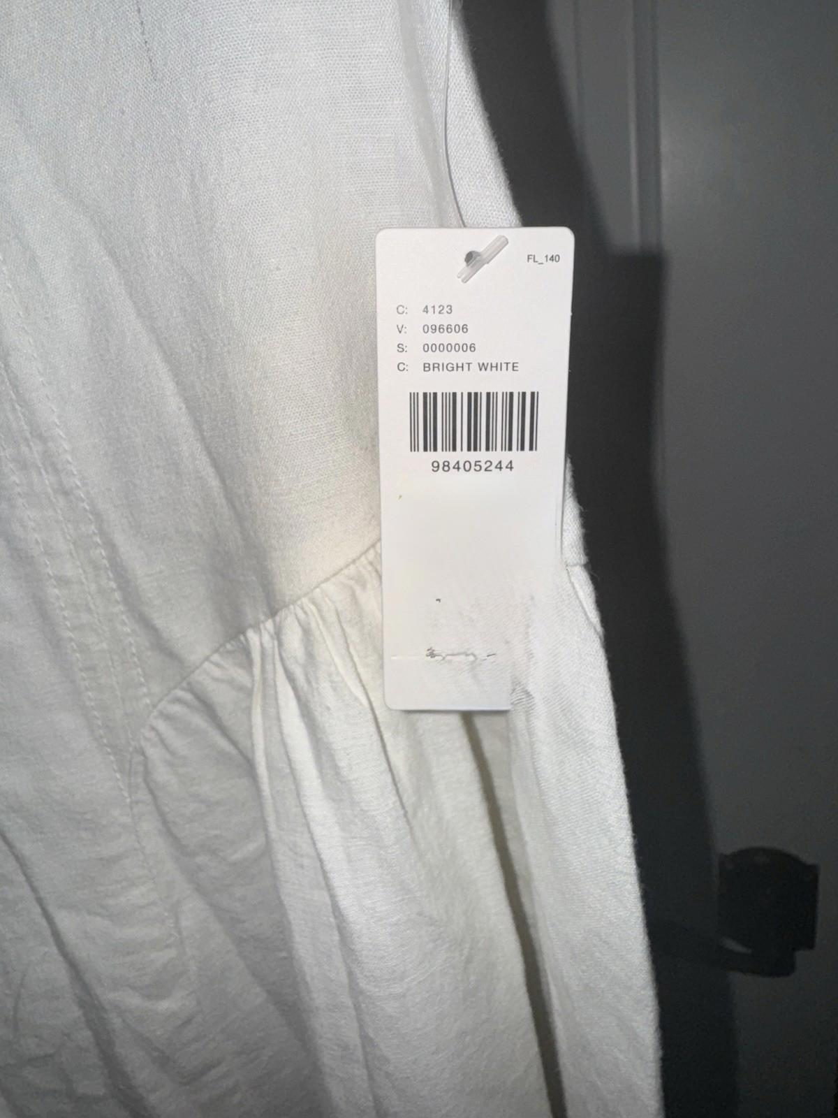 NEW Anthropologie Pants Womens White Wide Leg Linen Blend Pleated NWT Size 4
