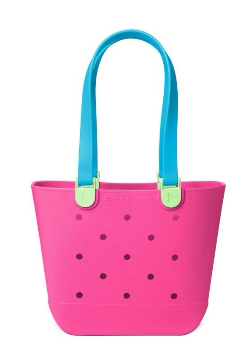 Medium Beach Bag | Waterproof Getaway Rubber Tote with Zipper Pocket for Travel