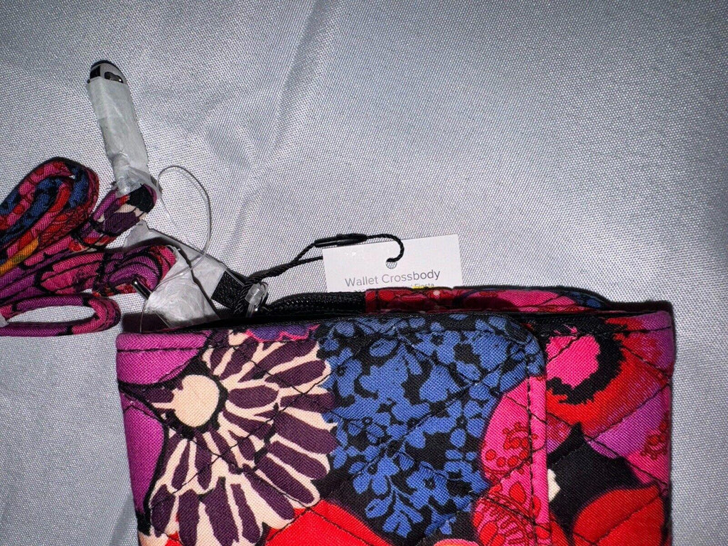 VERA BRADLEY RETIRED FLORAL FIESTA CROSSBODY WALLET Retired
