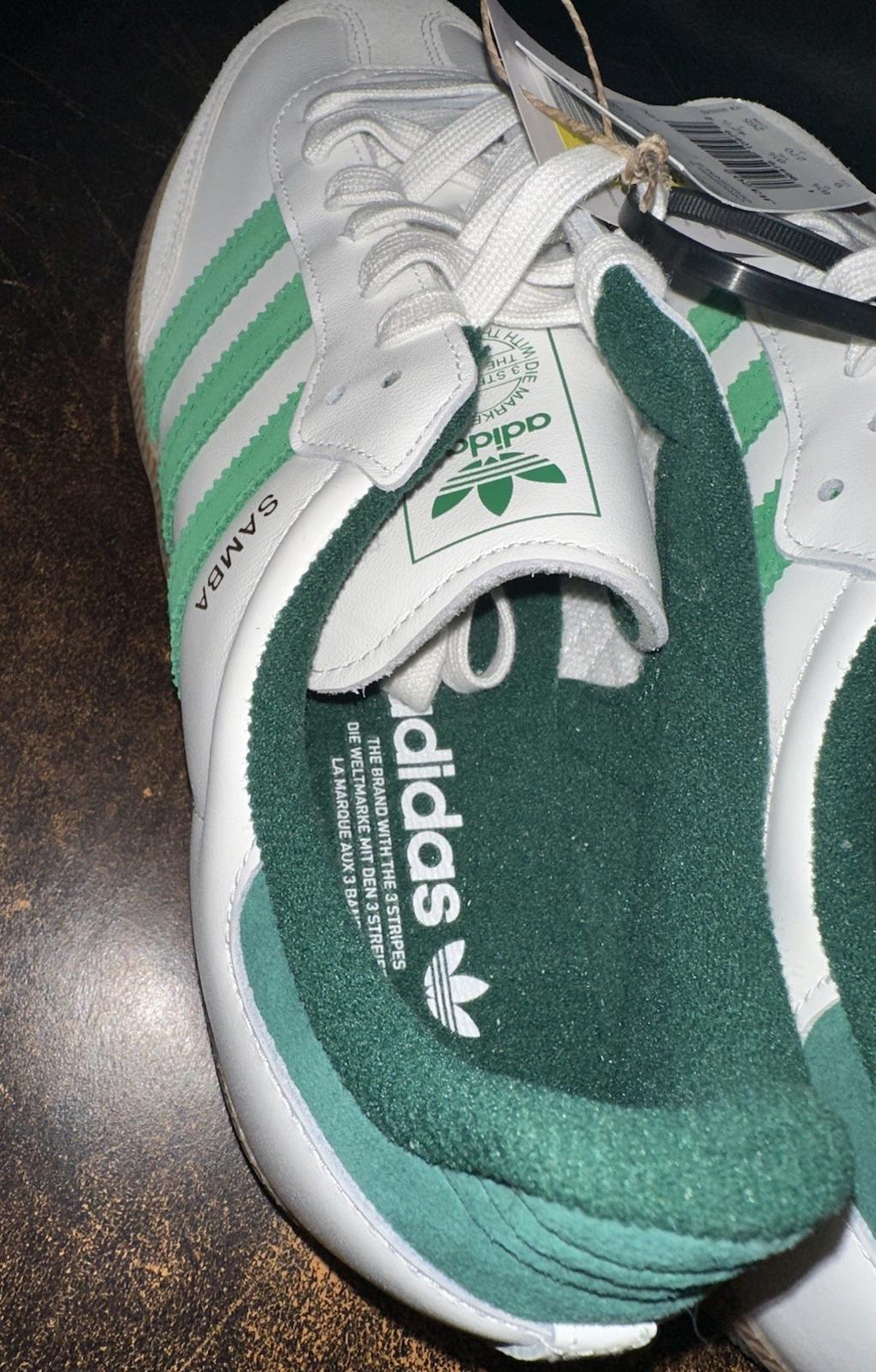 Adidas Samba OG shoe "Cloud White/Collegiate Green” 9 M NEW!
