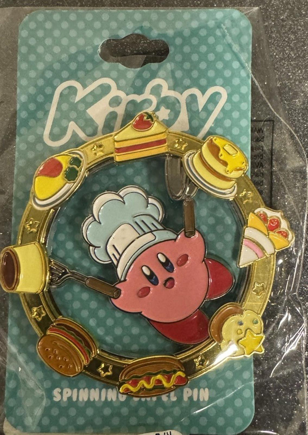 Nintendo Chef Kirby Spinning Lapel Hat Jacket Pin
