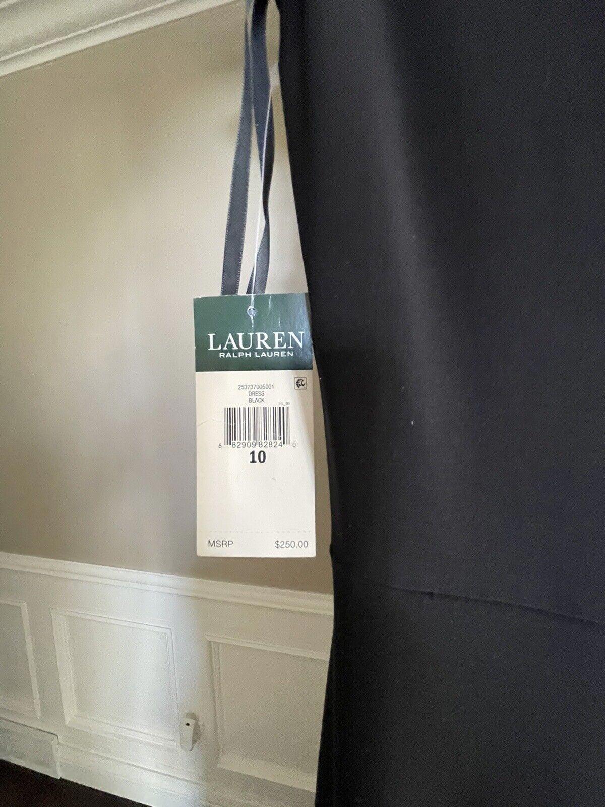 RALPH LAUREN Women Black Cap Sleeve Maxi Mermaid Dress sz 10