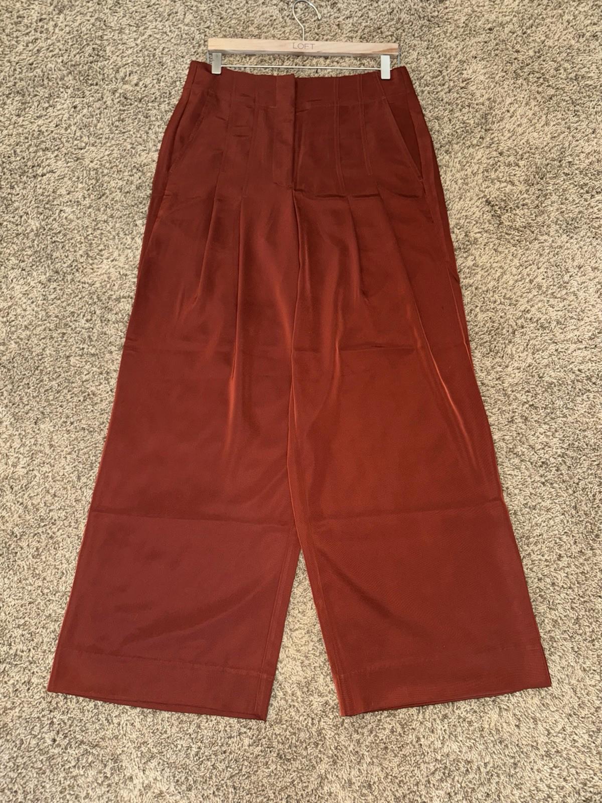Banana Republic Women’s Pleated Wide Leg Pant Rustic Orange Sz 8 NWOT $120