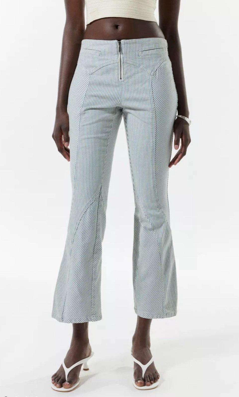 Urban Outfitters Silence + Noise Toni Moto Flare Pants Railroad Stripe NWT 6