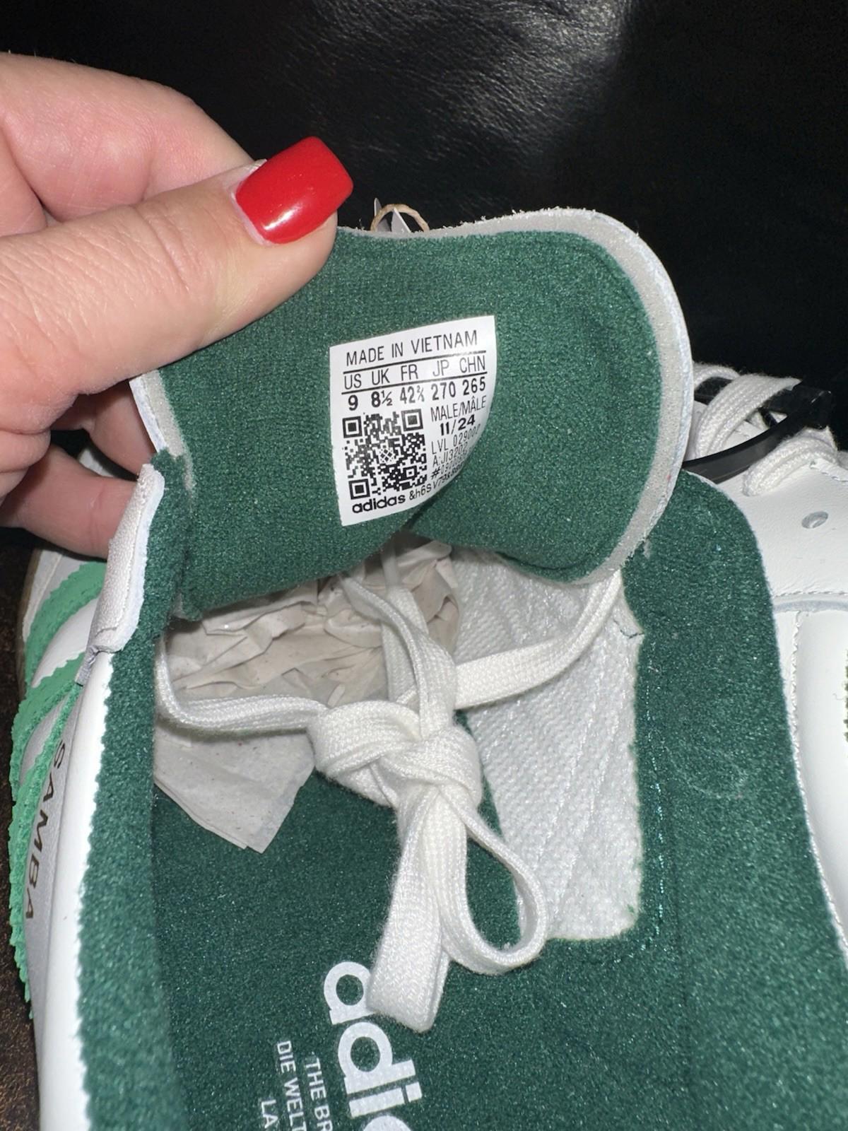 Adidas Samba OG shoe "Cloud White/Collegiate Green” 9 M NEW!