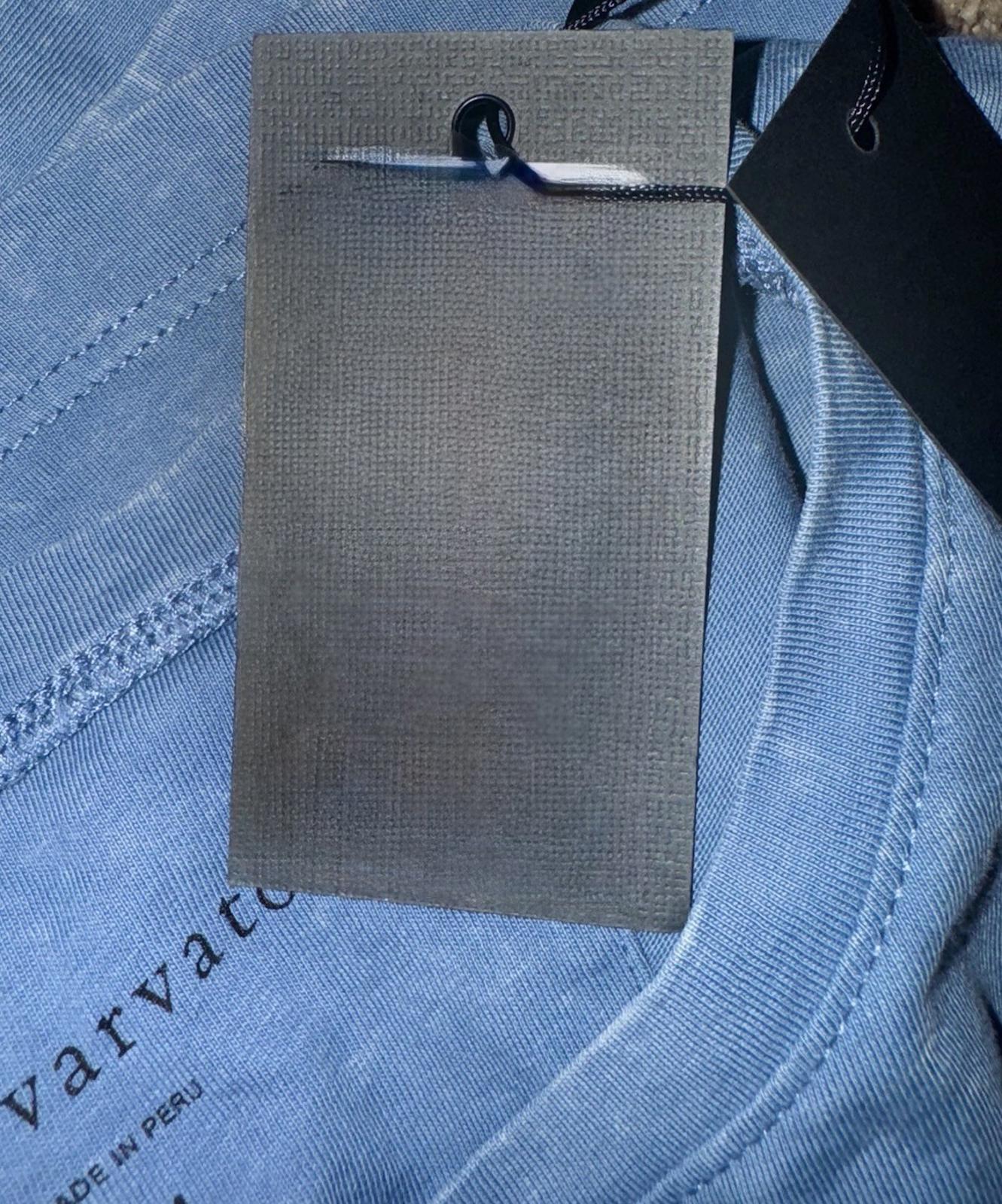 NEW John Varvatos Men's Blue Enzo Marble Wash Crew-Neck Short Sleeve T-Shirt LG