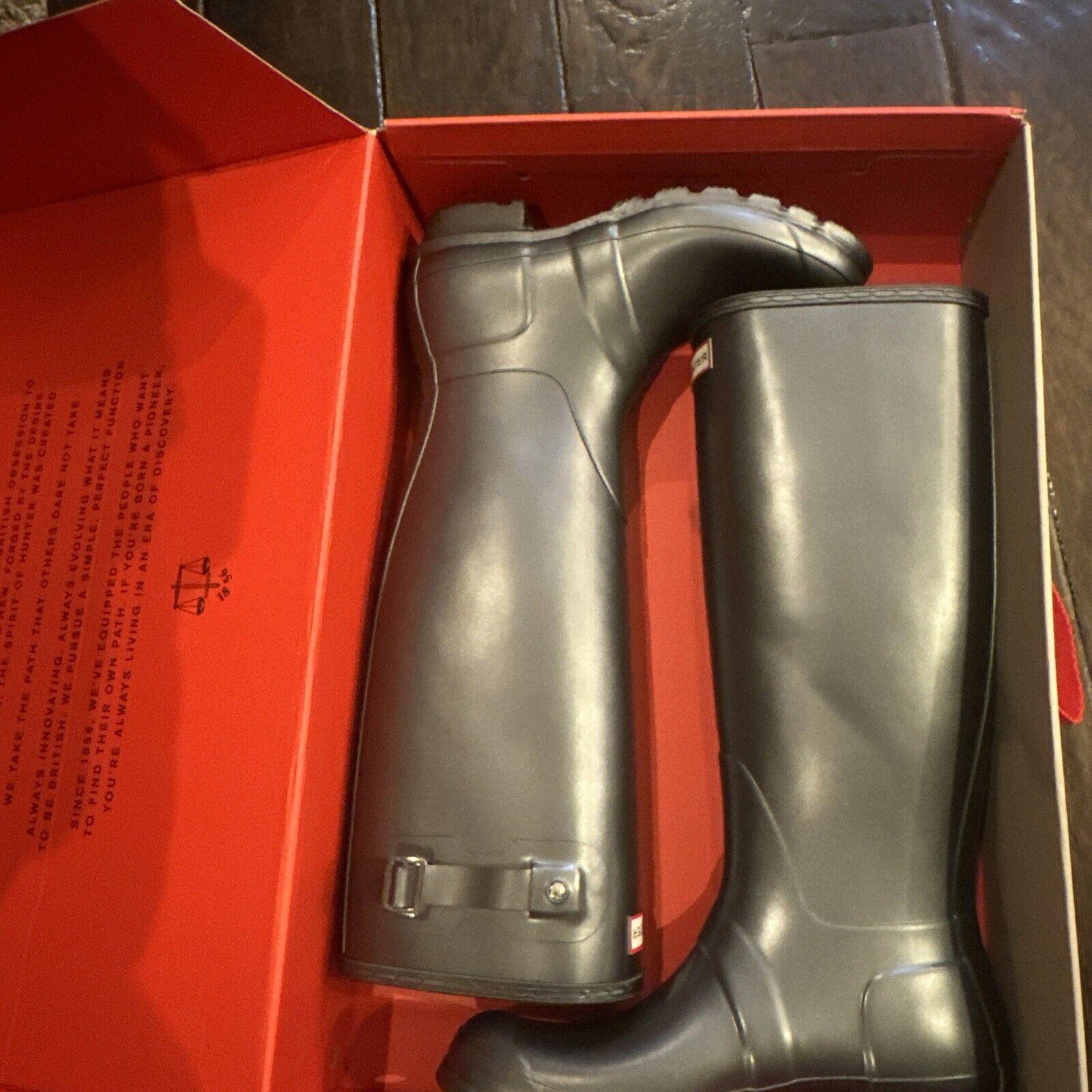 HUNTER Original Tall Waterproof Nebula Rain Boot in Black Size 9 NIB