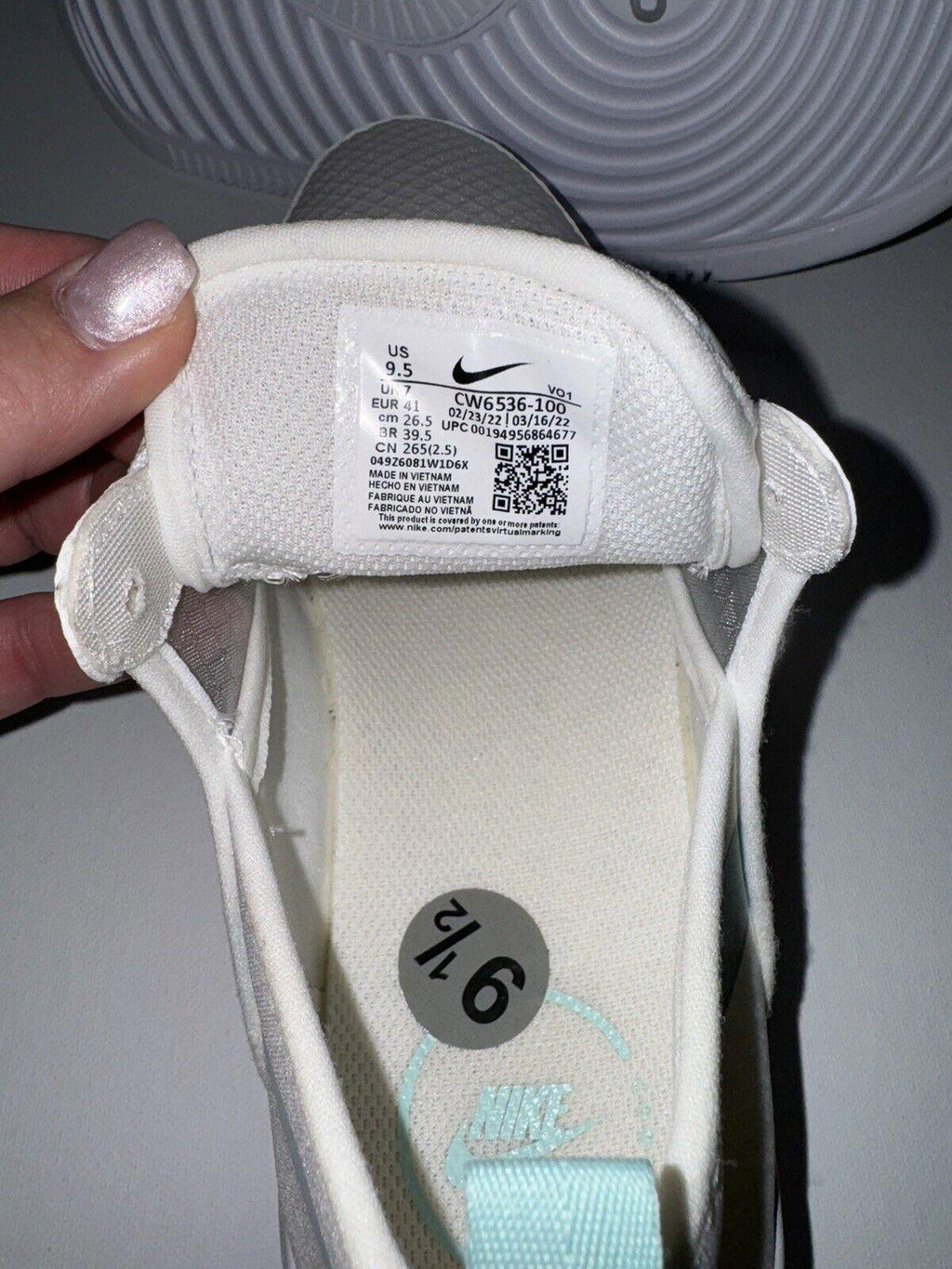 Nike Court Vision Alta TXT White Green Sneakers Wmn Size 9.5