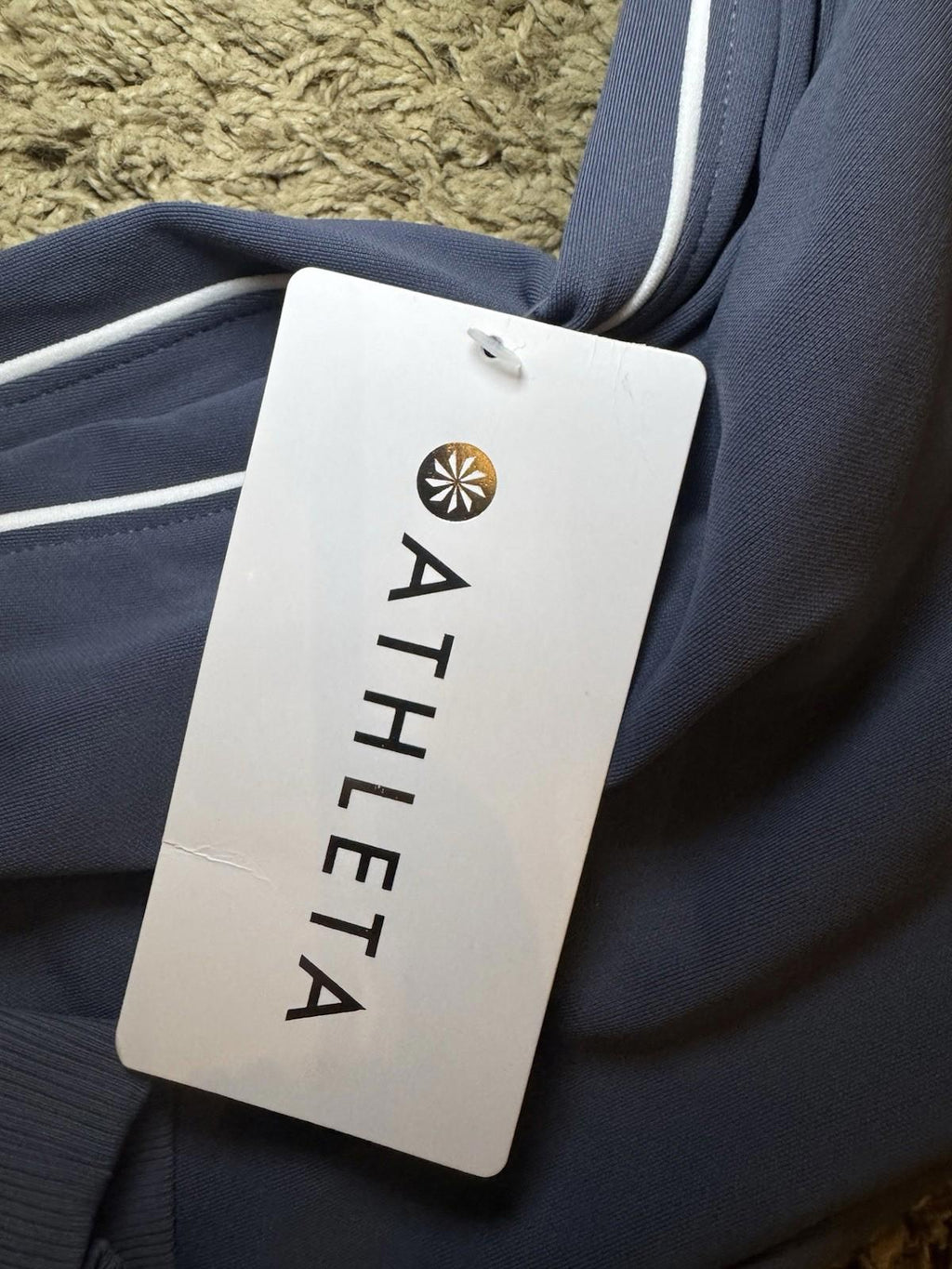 Athleta size XXS Venice Jogger Side Piping Granite Blue/White Stripe #854423 NEW