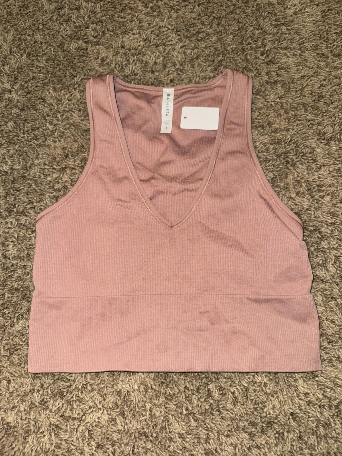 ATHLETA Aurora Seamless Crop Rib Tank Women's Size US Small Pink NWOT
