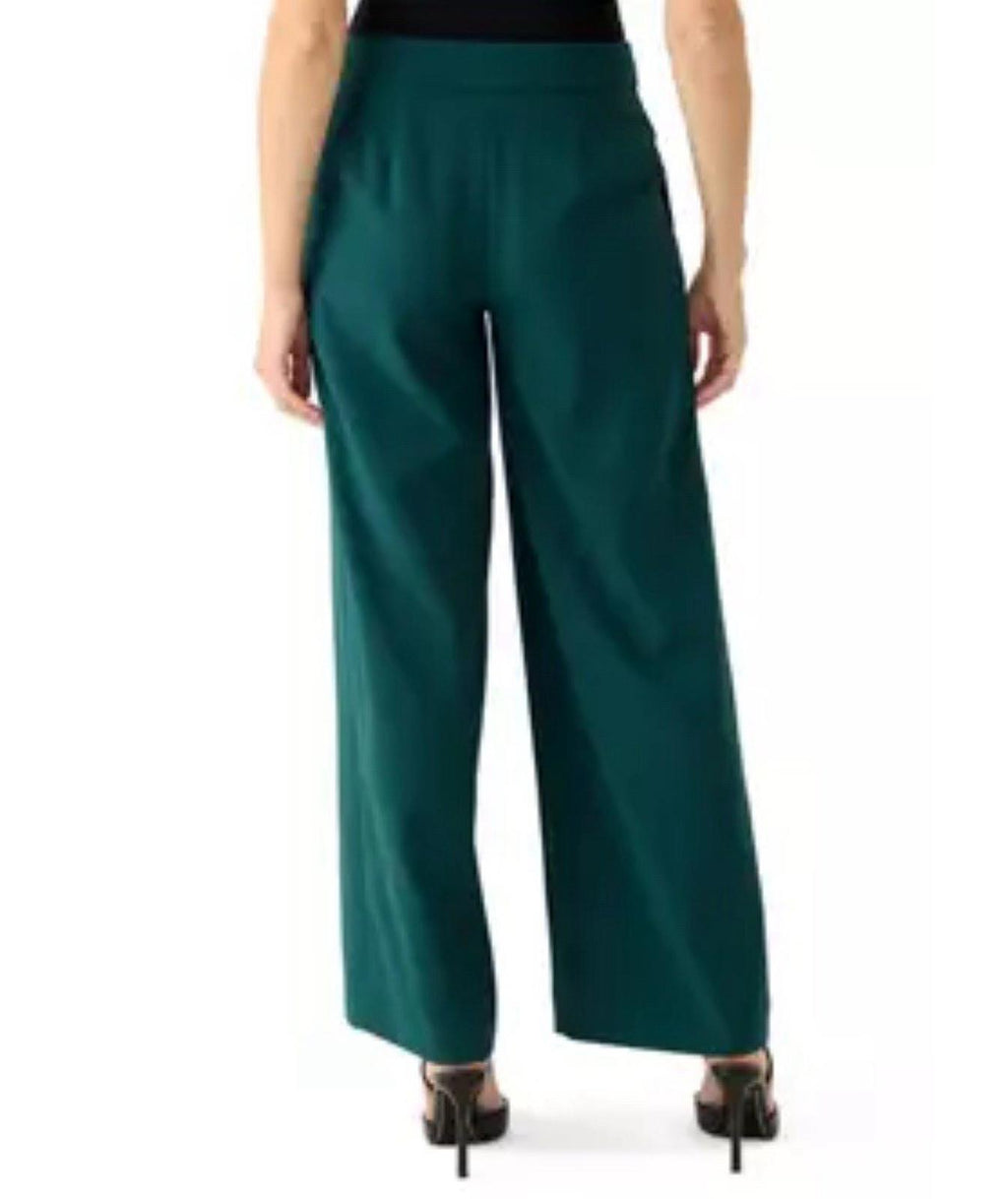 NEW!!  Elie Tahari Green Crepe Wide Pant, 6 NWT $368 MSRP
