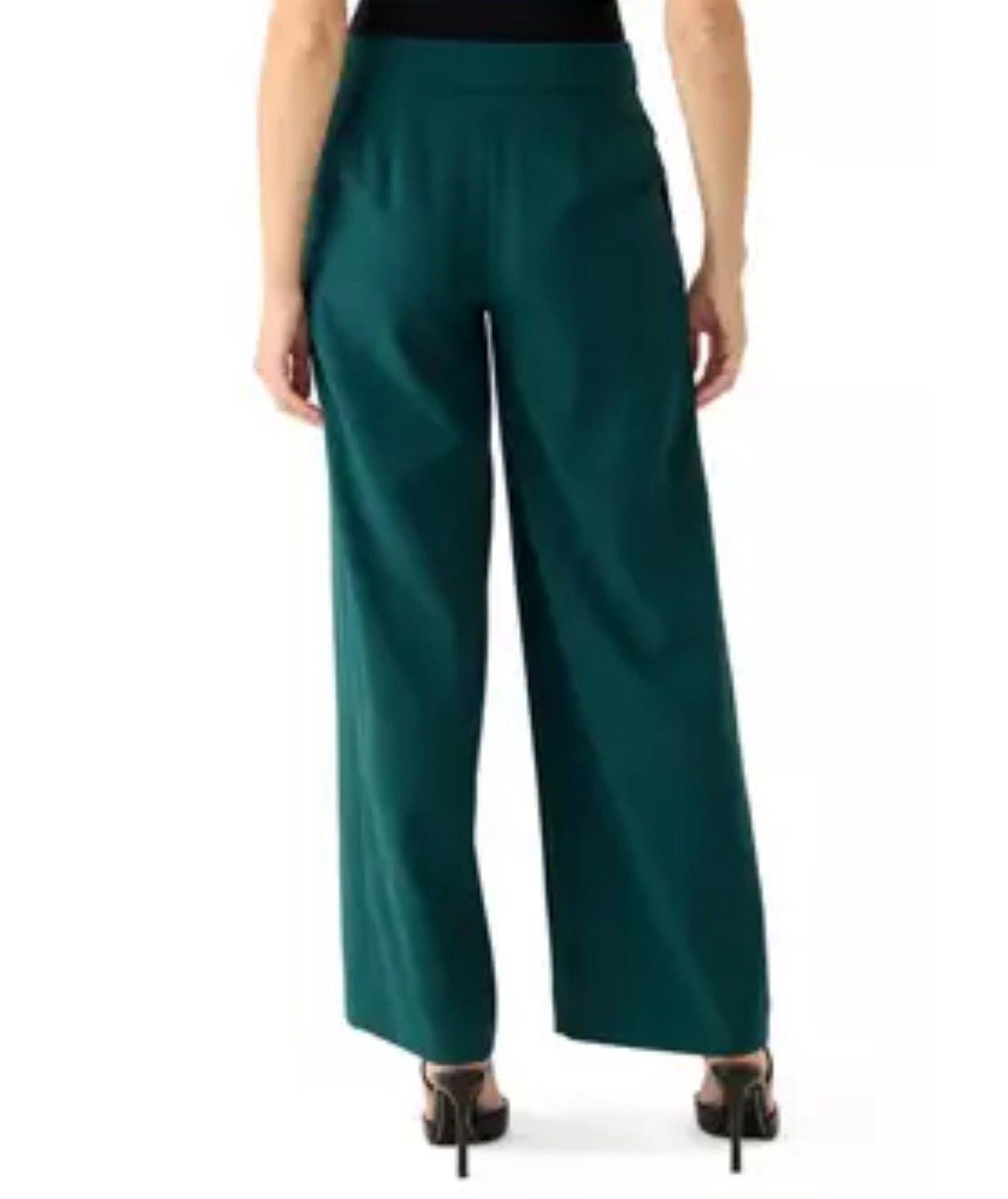 NEW!!  Elie Tahari Green Crepe Wide Pant, 6 NWT $368 MSRP