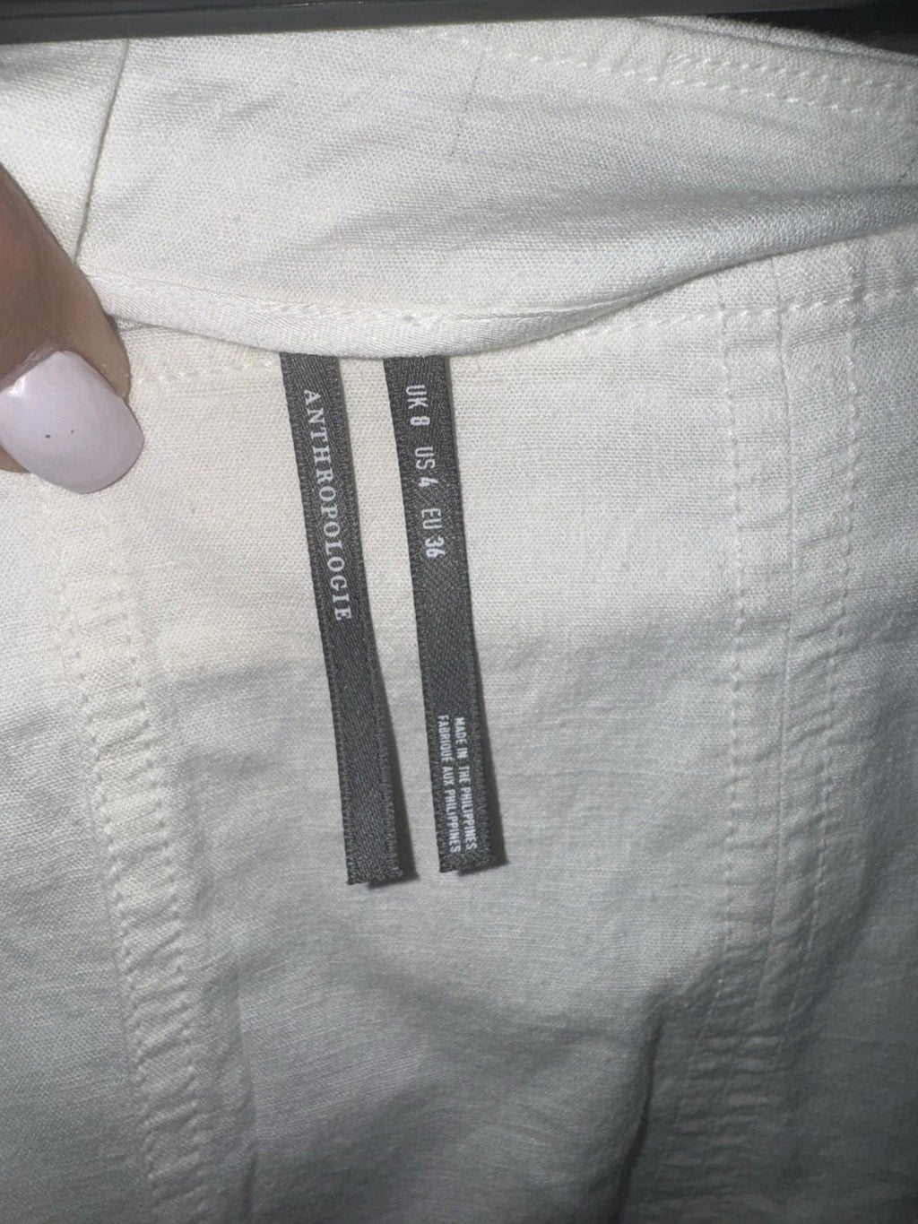 NEW Anthropologie Pants Womens White Wide Leg Linen Blend Pleated NWT Size 4