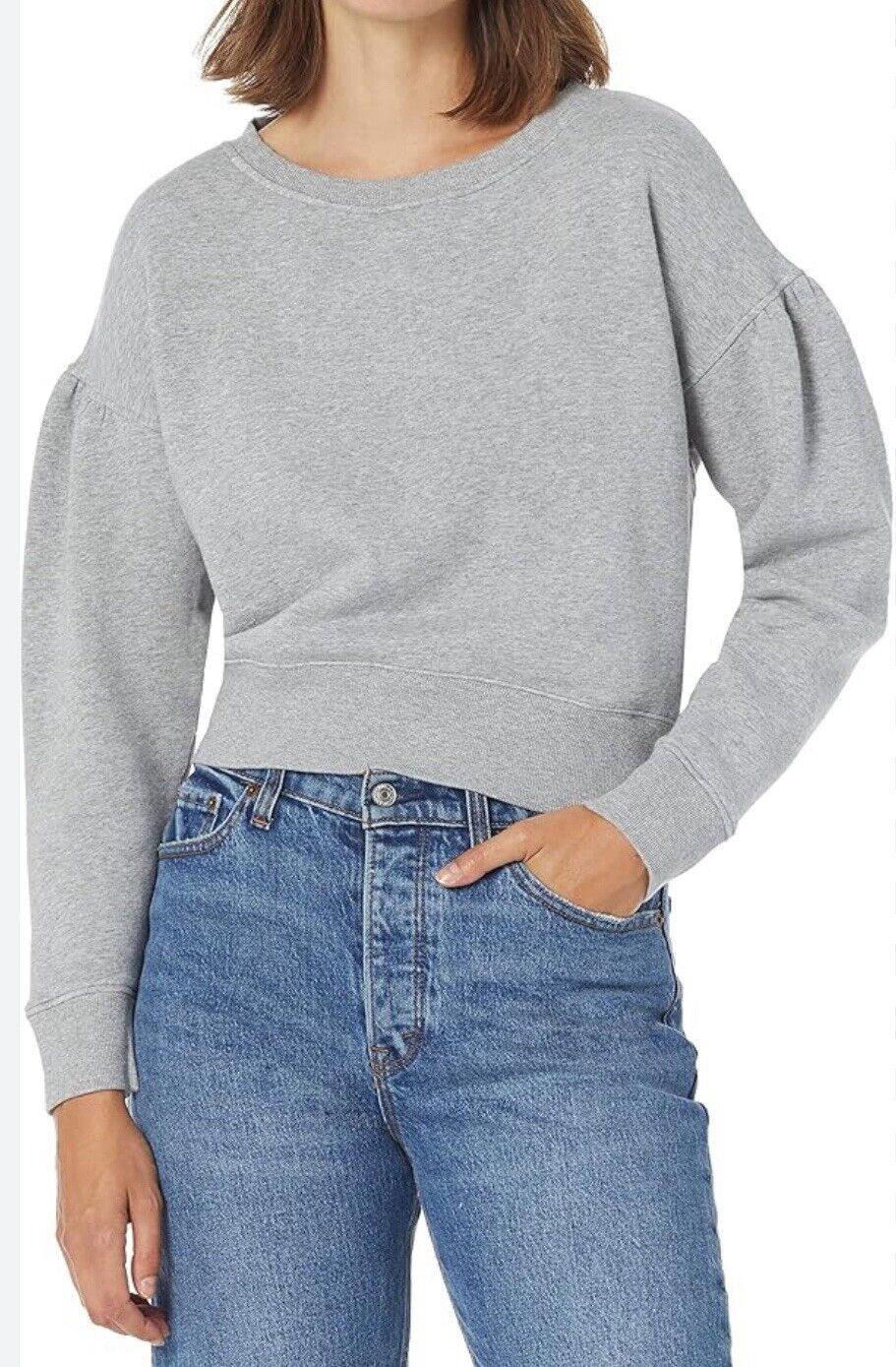 UGG Women Tenley CrewNeck Shirred Sleeve SweatShirt Gray XL